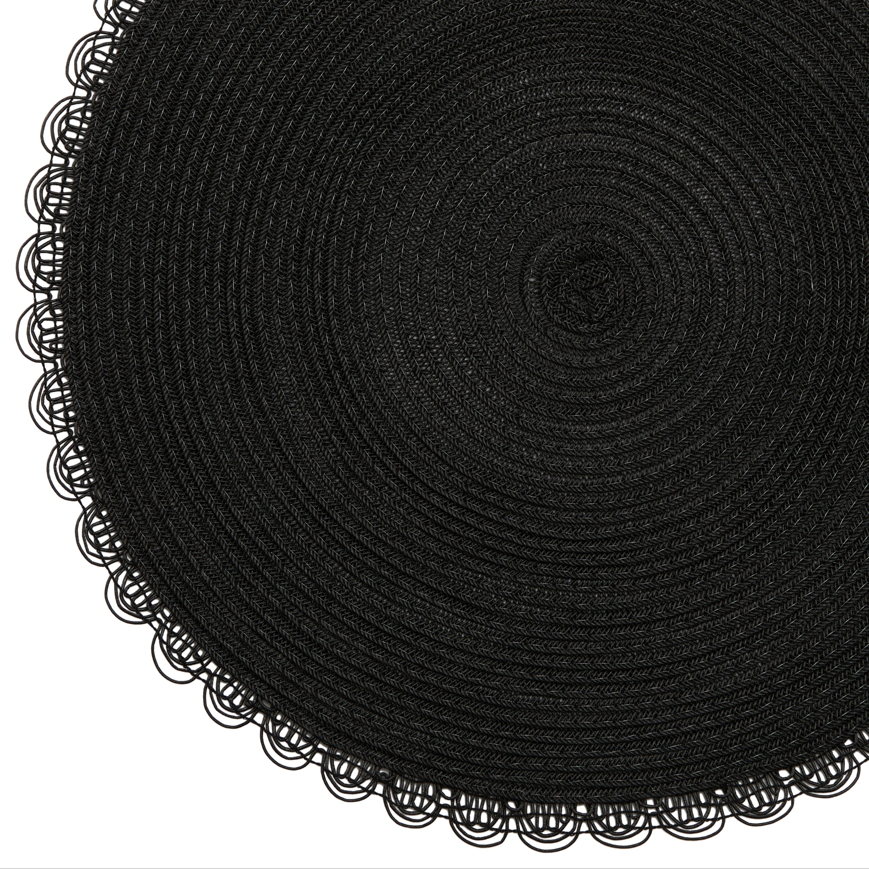 Dainty Home Chantilly 15" Round Woven Placemats Set of 6 - Durable, Reversible & Non-Slip Table Mats
