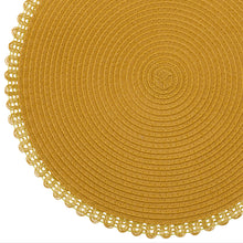 Load image into Gallery viewer, Dainty Home Chantilly 15" Round Woven Placemats Set of 6 - Durable, Reversible &amp; Non-Slip Table Mats
