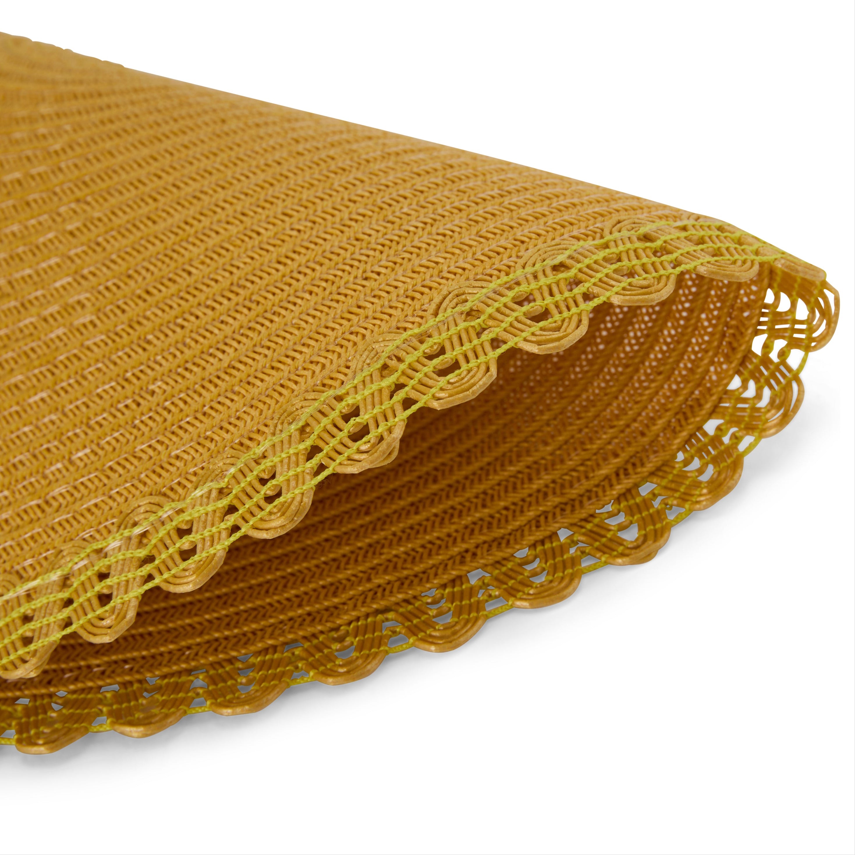 Dainty Home Chantilly 15" Round Woven Placemats Set of 6 - Durable, Reversible & Non-Slip Table Mats