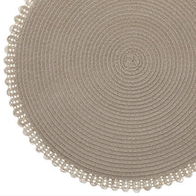 Load image into Gallery viewer, Dainty Home Chantilly 15" Round Woven Placemats Set of 6 - Durable, Reversible &amp; Non-Slip Table Mats
