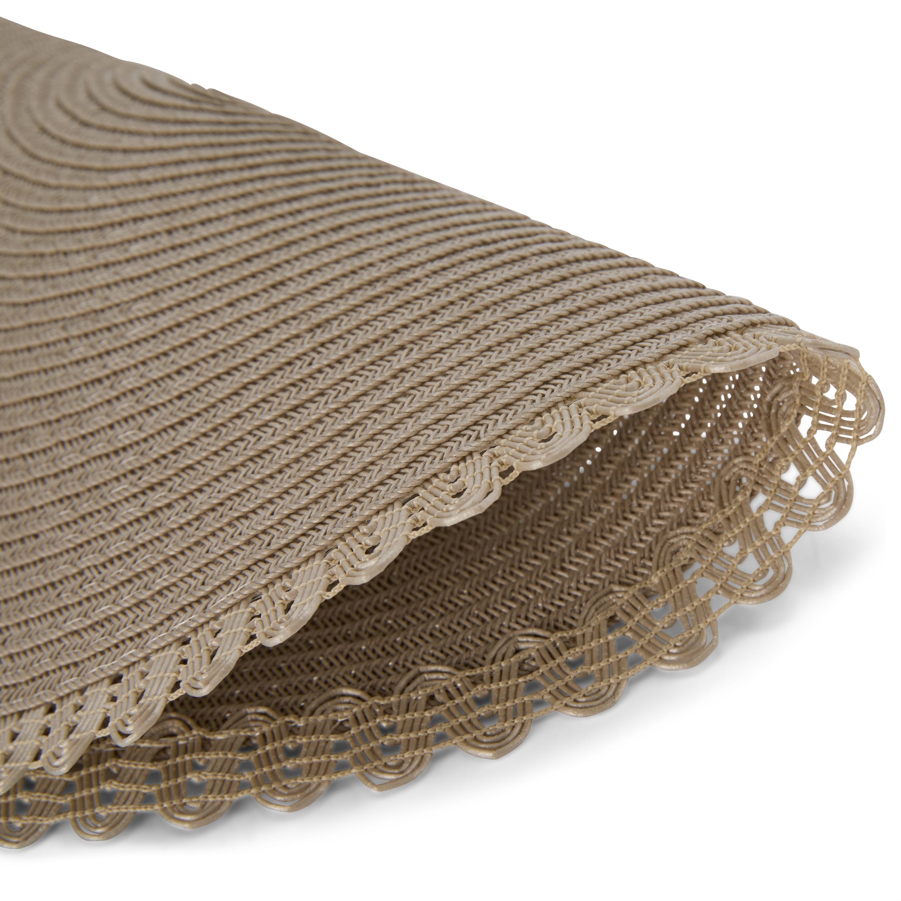 Dainty Home Chantilly 15" Round Woven Placemats Set of 6 - Durable, Reversible & Non-Slip Table Mats