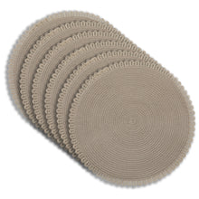 Load image into Gallery viewer, Dainty Home Chantilly 15" Round Woven Placemats Set of 6 - Durable, Reversible &amp; Non-Slip Table Mats
