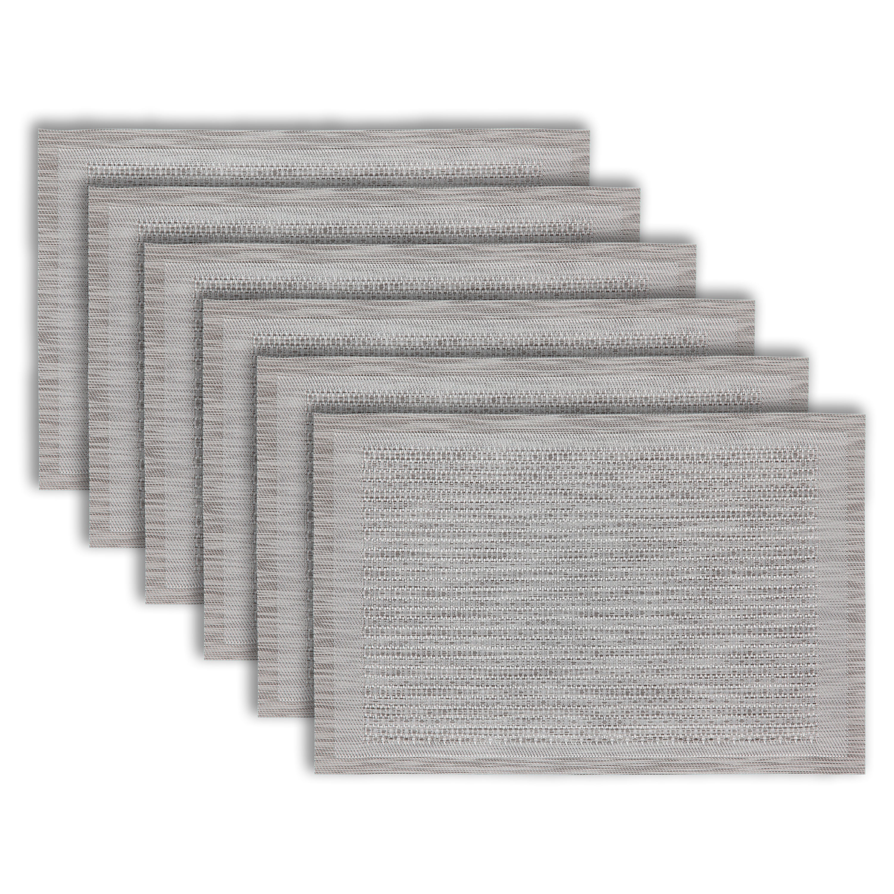 Dainty Home Geneva Woven Texteline Textured Design Reversible 12" x 18" Rectangular Placemats Set of 6