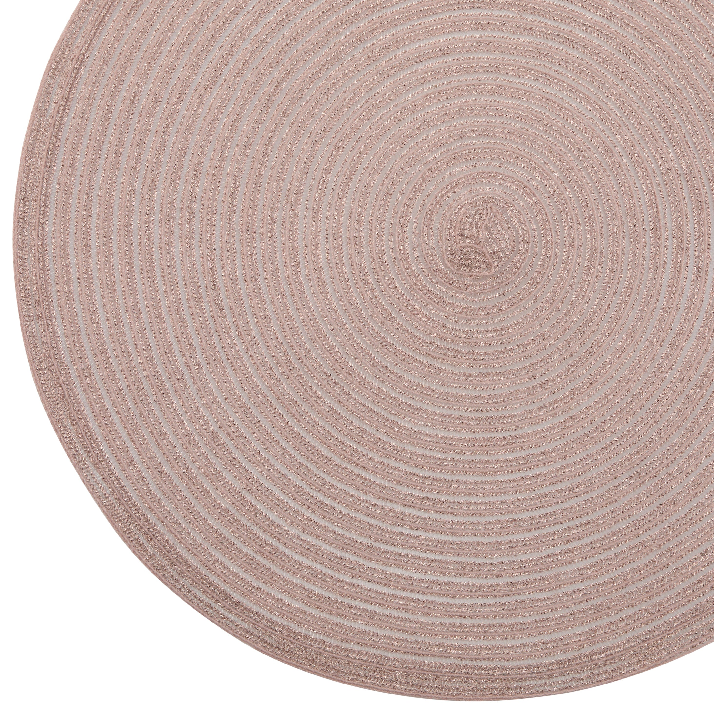 Dainty Home Lurex 15" Round Woven Placemats Set of 6 - Durable, Reversible & Non-Slip Table Mats