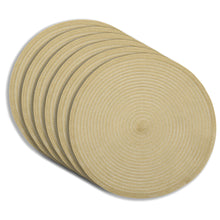 Load image into Gallery viewer, Dainty Home Lurex 15" Round Woven Placemats Set of 6 - Durable, Reversible &amp; Non-Slip Table Mats
