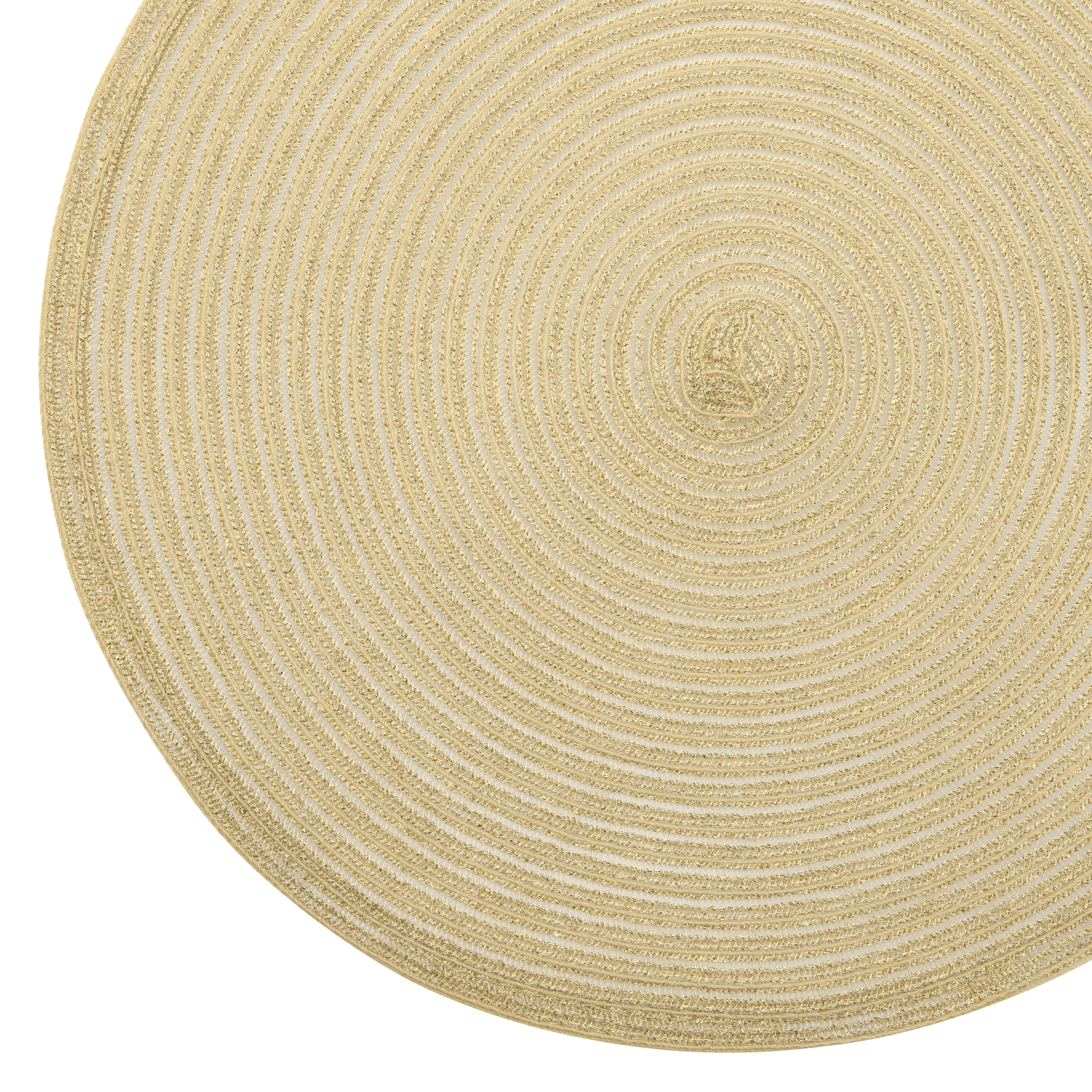 Dainty Home Lurex 15" Round Woven Placemats Set of 6 - Durable, Reversible & Non-Slip Table Mats