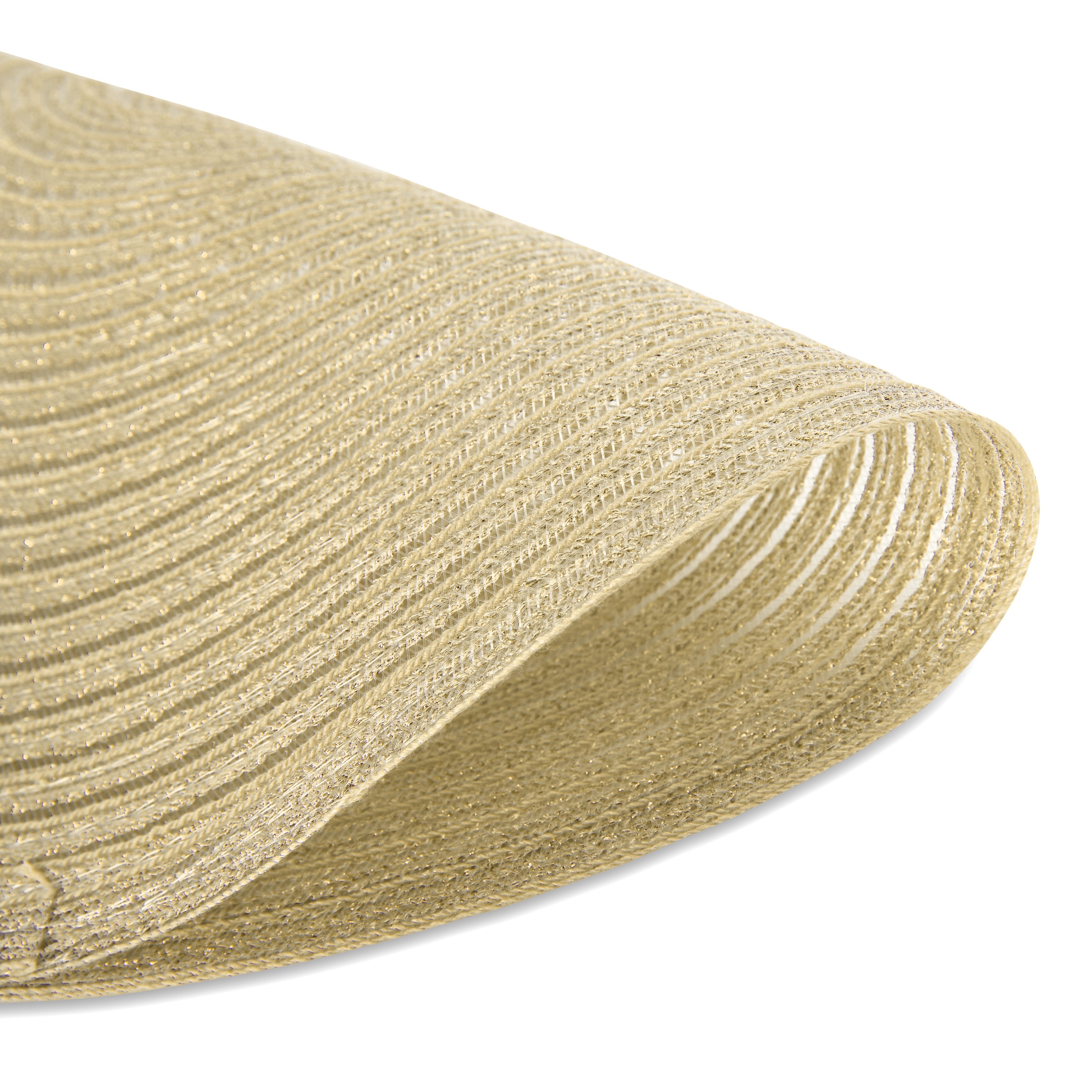 Dainty Home Lurex 15" Round Woven Placemats Set of 6 - Durable, Reversible & Non-Slip Table Mats