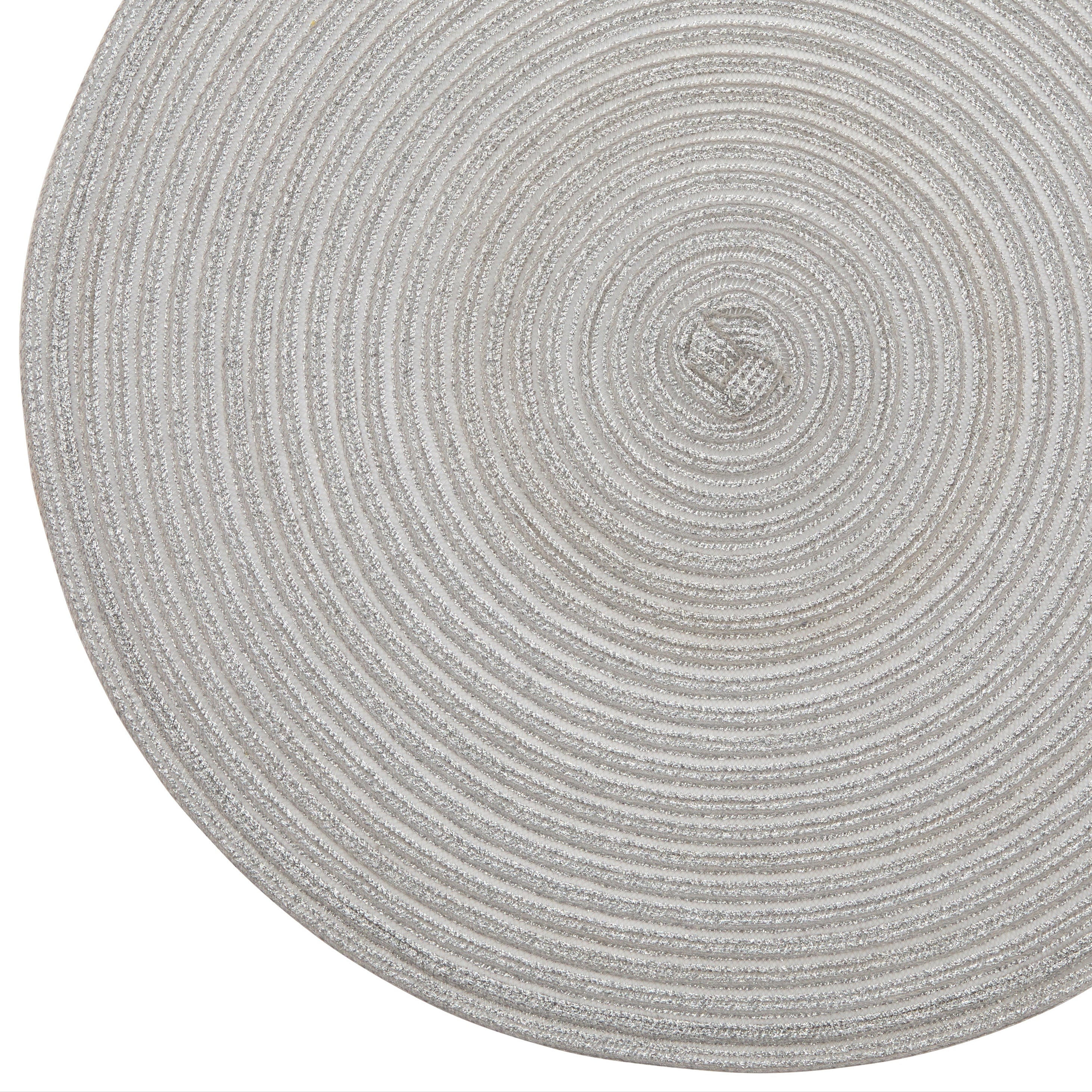 Dainty Home Lurex 15" Round Woven Placemats Set of 6 - Durable, Reversible & Non-Slip Table Mats
