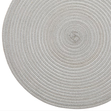 Load image into Gallery viewer, Dainty Home Lurex 15" Round Woven Placemats Set of 6 - Durable, Reversible &amp; Non-Slip Table Mats
