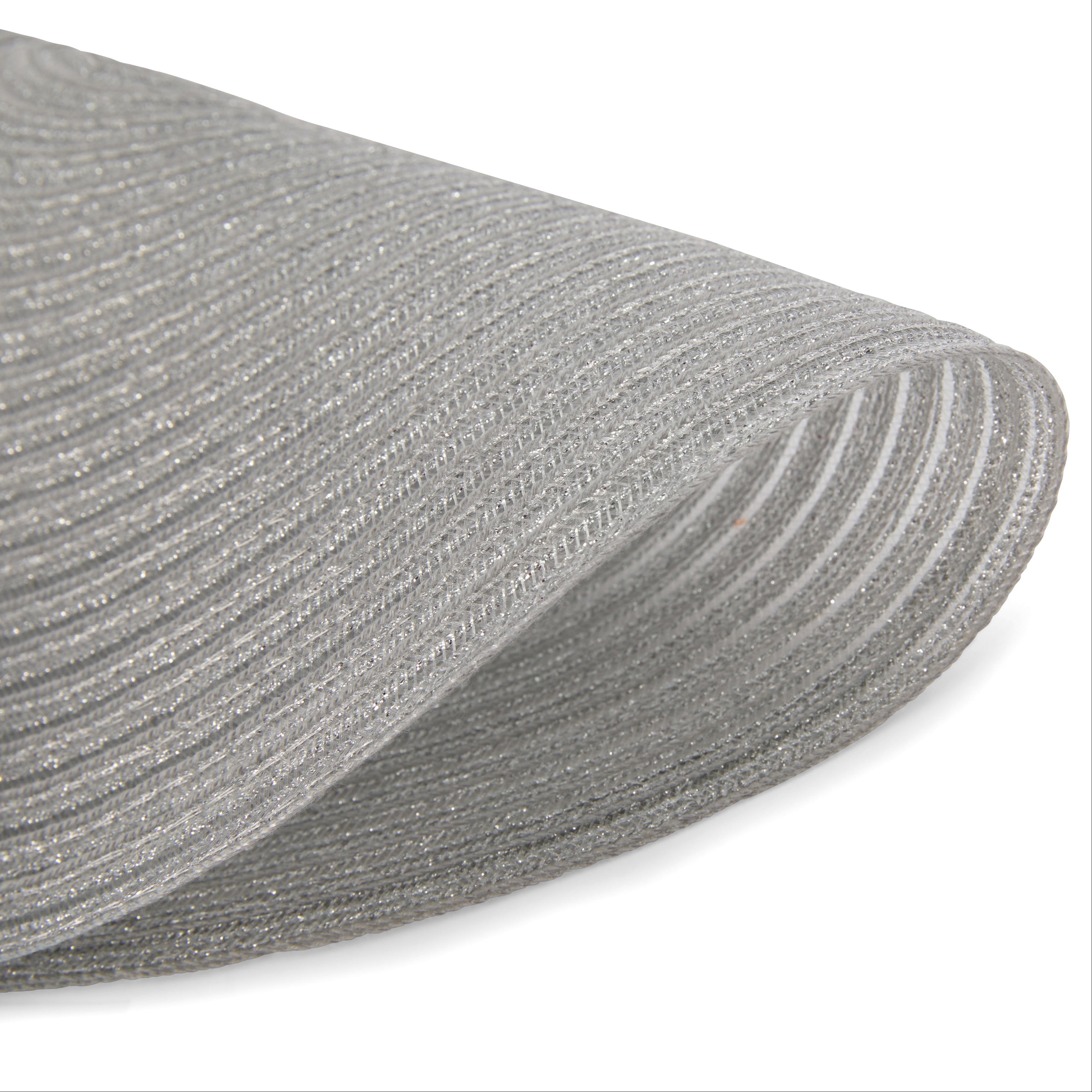 Dainty Home Lurex 15" Round Woven Placemats Set of 6 - Durable, Reversible & Non-Slip Table Mats