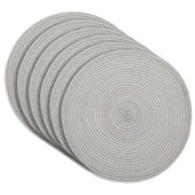 Load image into Gallery viewer, Dainty Home Lurex 15" Round Woven Placemats Set of 6 - Durable, Reversible &amp; Non-Slip Table Mats
