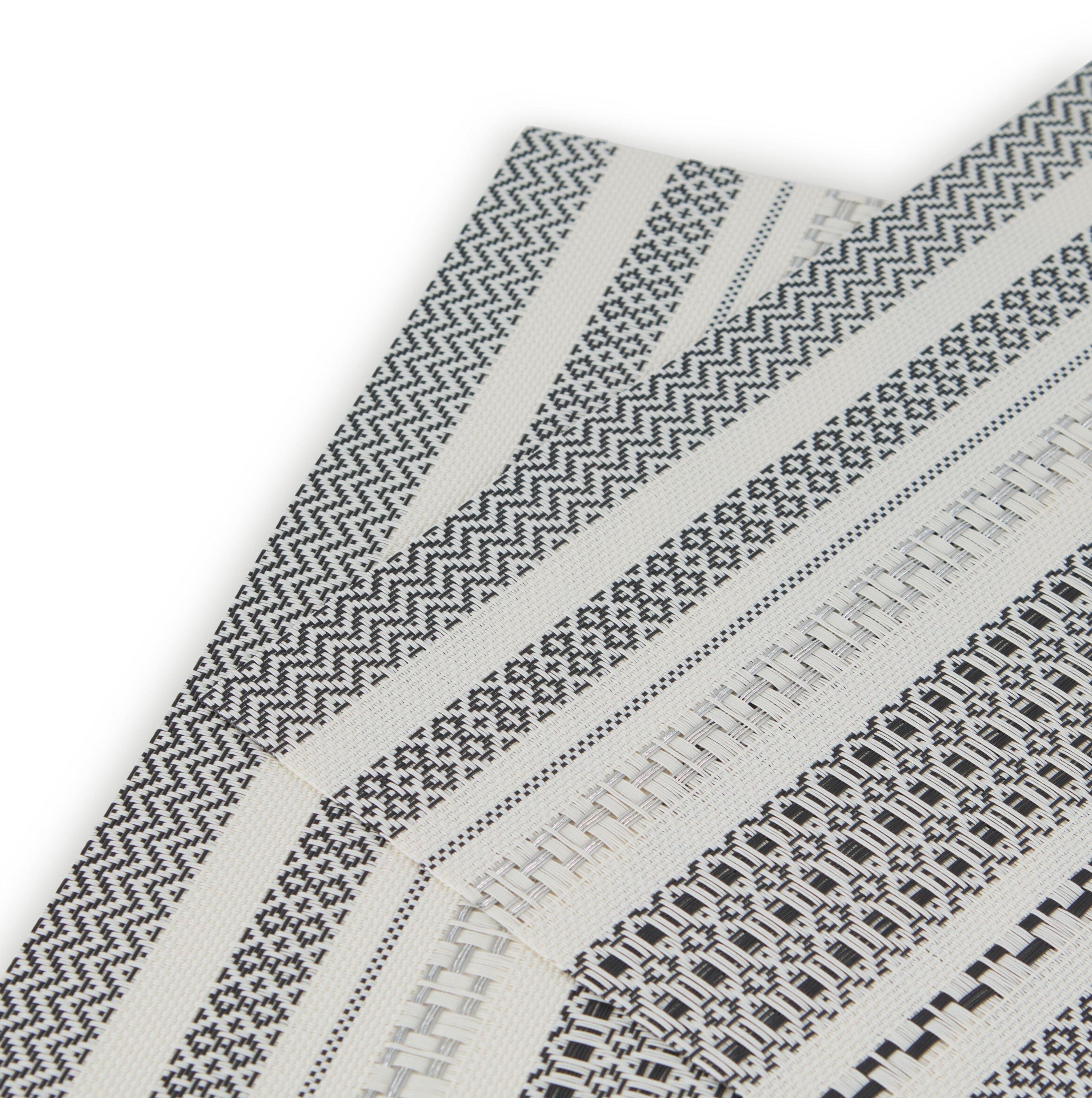 Dainty Home Maya Woven Texteline Textured Design Reversible 12" x 18" Rectangular Placemats Set of 6