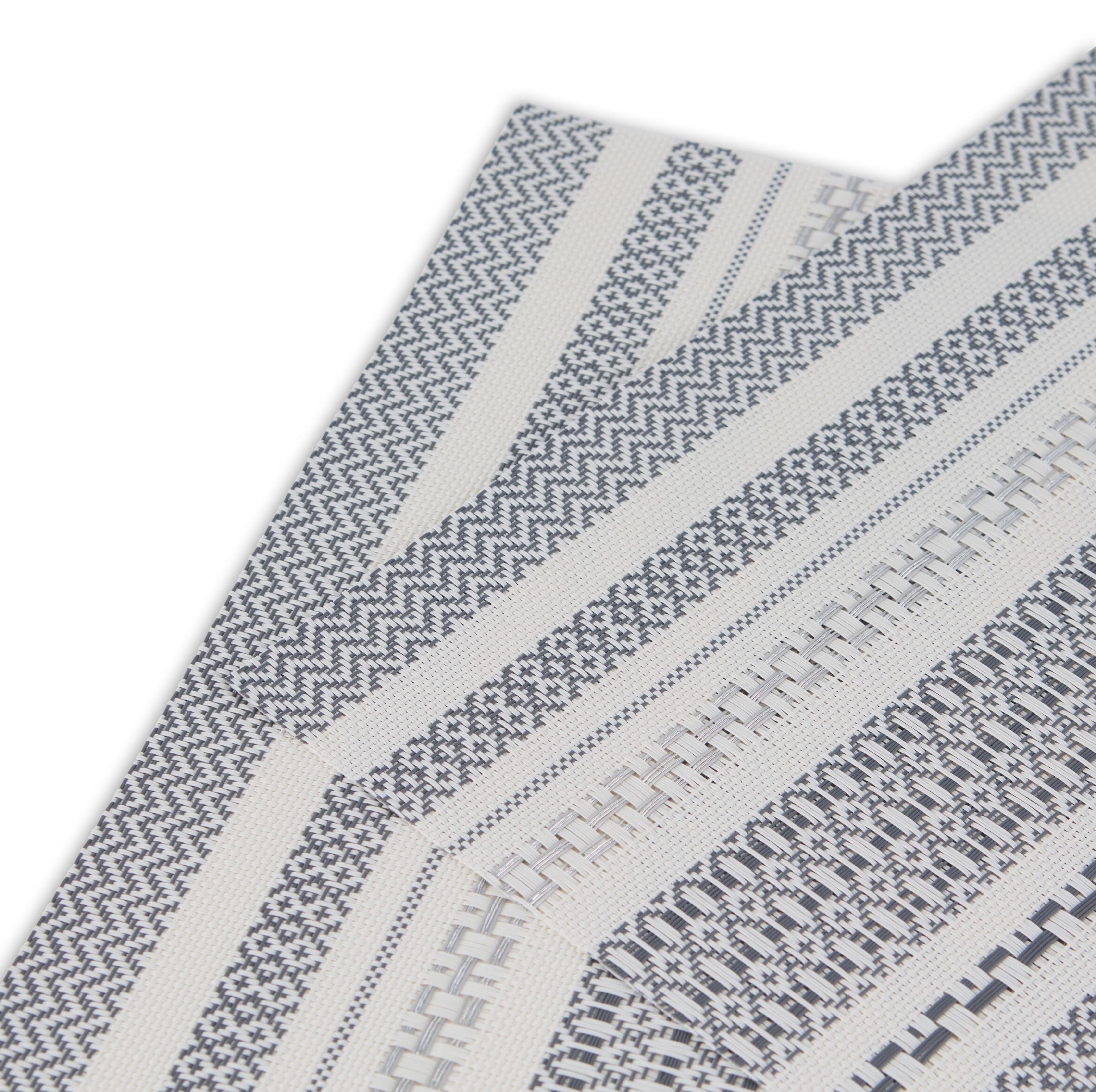 Dainty Home Maya Woven Texteline Textured Design Reversible 12" x 18" Rectangular Placemats Set of 6