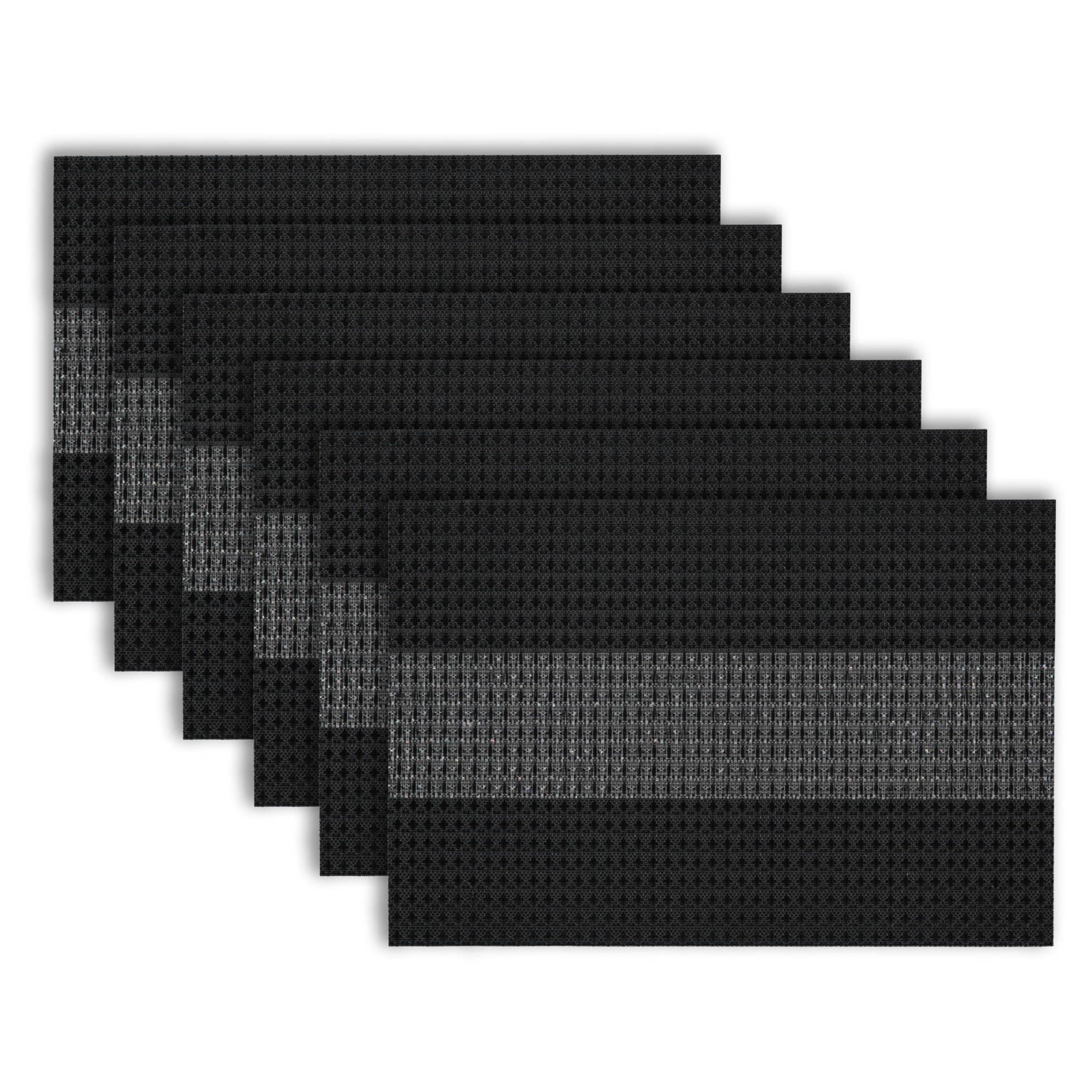 Dainty Home Milan Woven Texteline Textured Design Reversible 12" x 18" Rectangular Placemats Set of 6