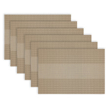 Load image into Gallery viewer, Dainty Home Milan Woven Texteline Textured Design Reversible 12" x 18" Rectangular Placemats Set of 6

