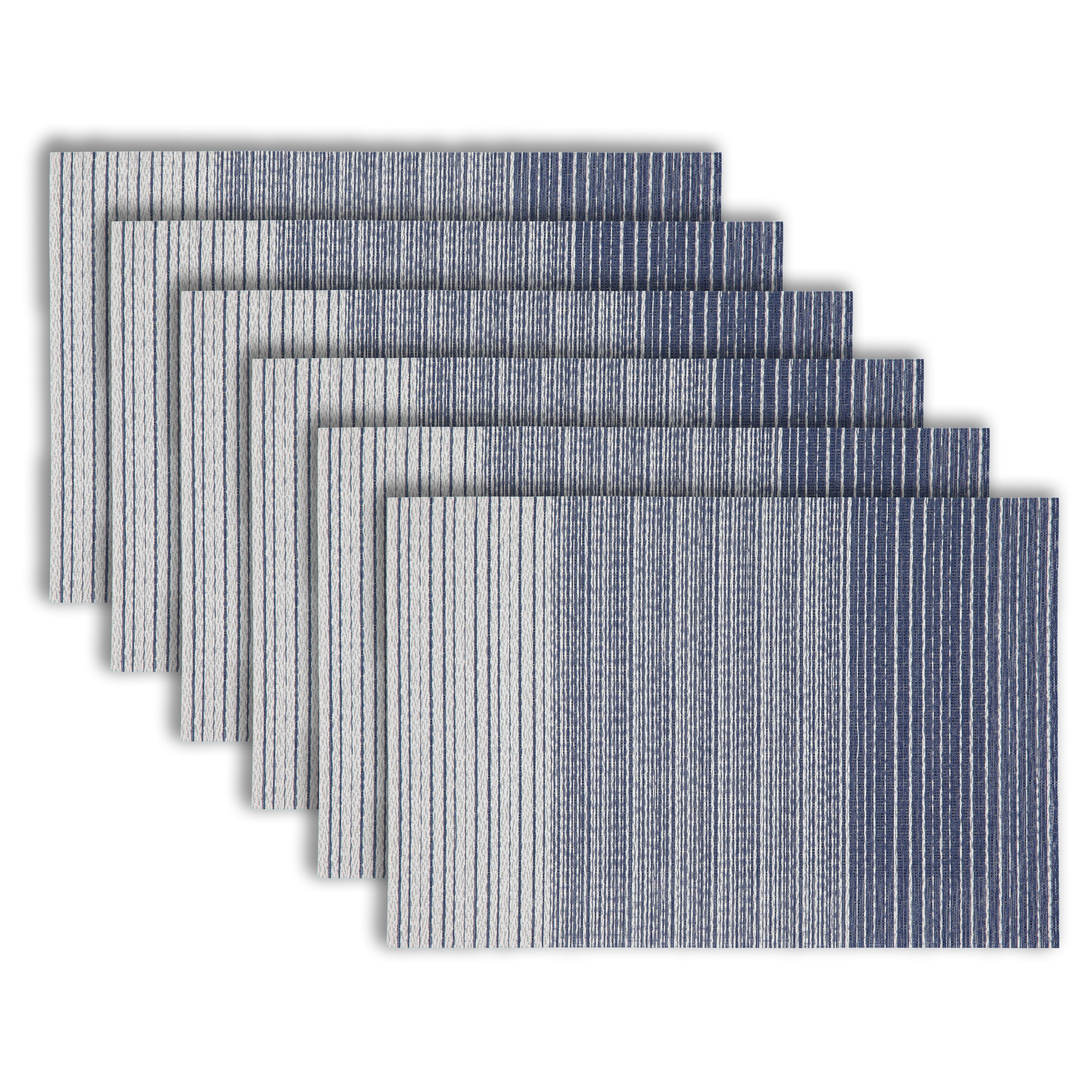 Dainty Home Norwich Woven Texteline Textured Design Reversible 12" x 18" Rectangular Placemats Set of 6