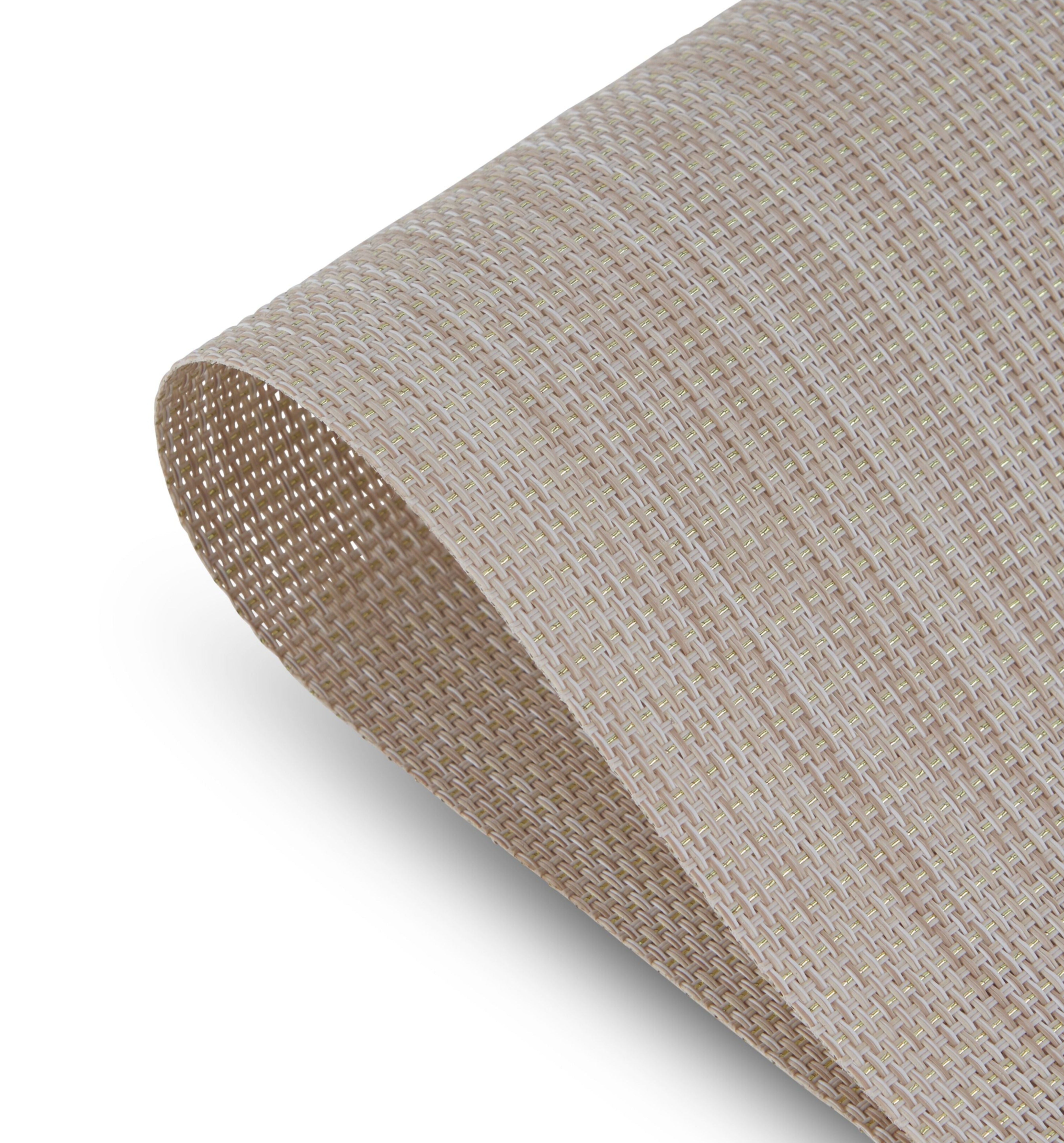 Dainty Home Natural Shimmer Woven Lurex Textilene Crossweave With Embedded Lurex Reversible 13" x 19" Rectangular Placemats