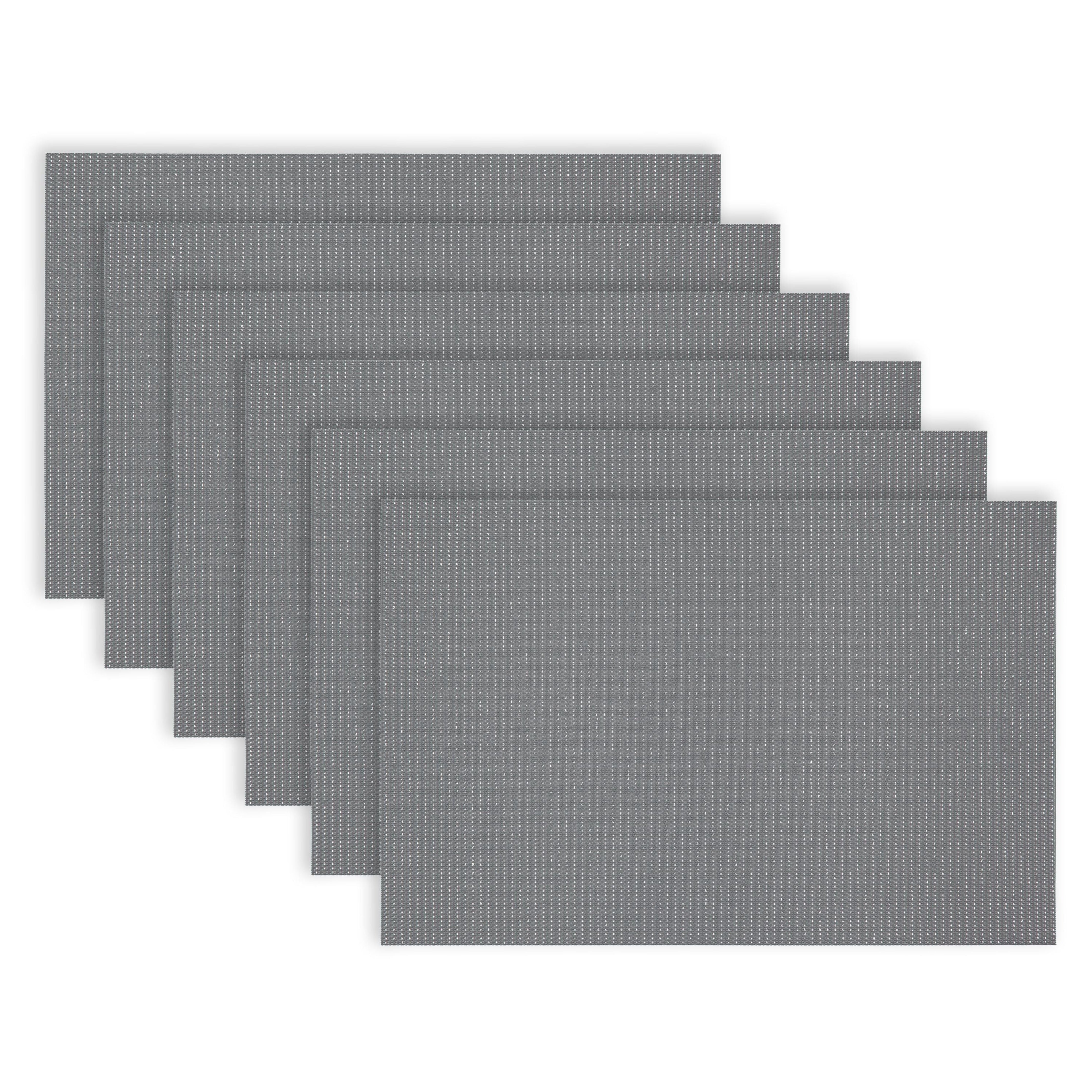 Dainty Home Natural Shimmer Woven Lurex Textilene Crossweave With Embedded Lurex Reversible 13" x 19" Rectangular Placemats