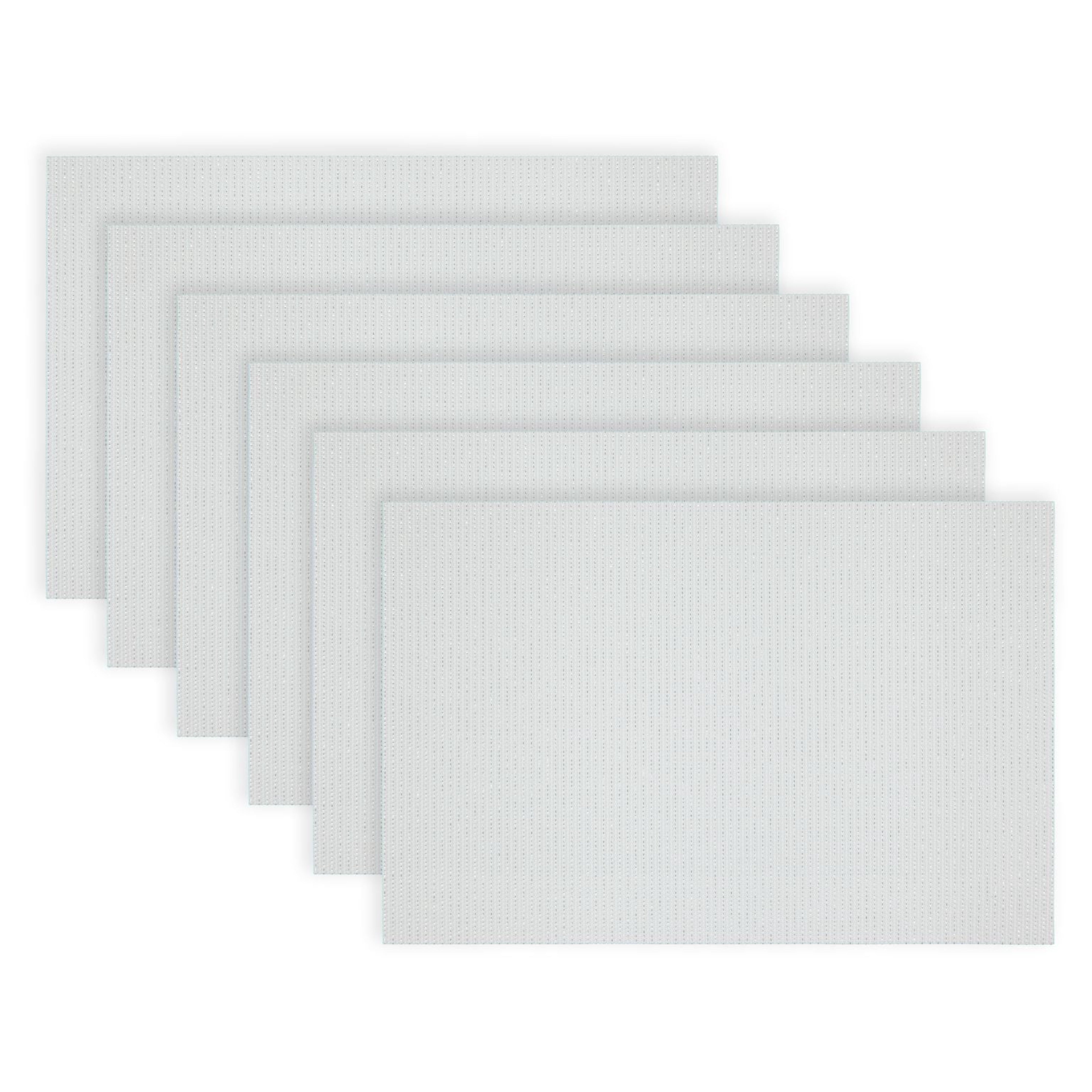 Dainty Home Natural Shimmer Woven Lurex Textilene Crossweave With Embedded Lurex Reversible 13" x 19" Rectangular Placemats