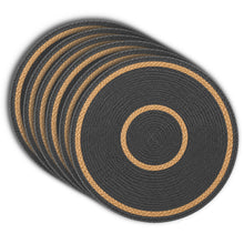 Load image into Gallery viewer, Dainty Home Phoenix 15" Round Natural Jute and Polypropylene Placemats Set of 6 - Durable Table Mats
