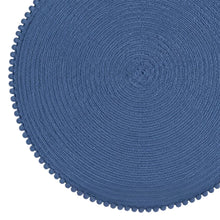 Load image into Gallery viewer, Dainty Home Pom Pom 15" Round Woven Placemats Set of 6 - Durable, Reversible &amp; Non-Slip Table Mats
