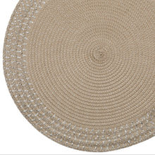 Load image into Gallery viewer, Dainty Home Sparkles 15" Round Woven Placemats Set of 6 - Durable, Reversible &amp; Non-Slip Table Mats
