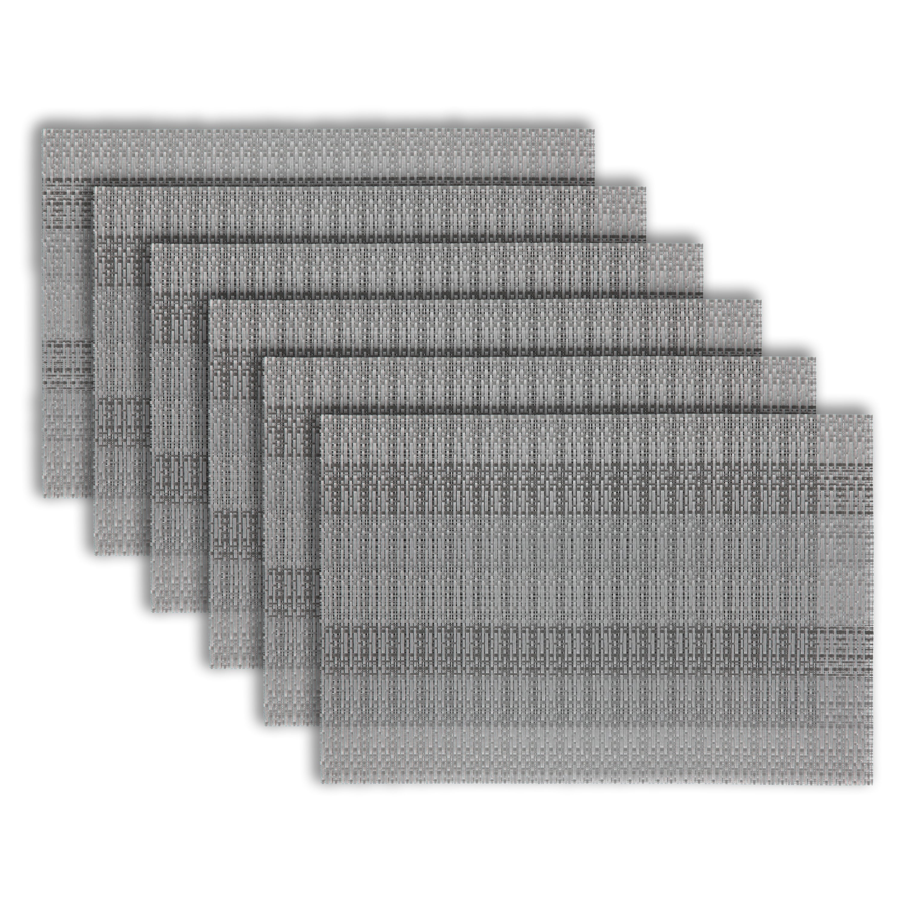 Dainty Home Yorkshire Woven Texteline Textured Design Reversible 12" x 18" Rectangular Placemats Set of 6
