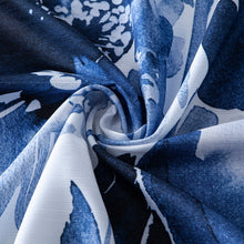 Load image into Gallery viewer, Dainty Home Blue Florals Printed Fabric 3D Designed Textured Fabric Shower Curtain 70" x 72"
