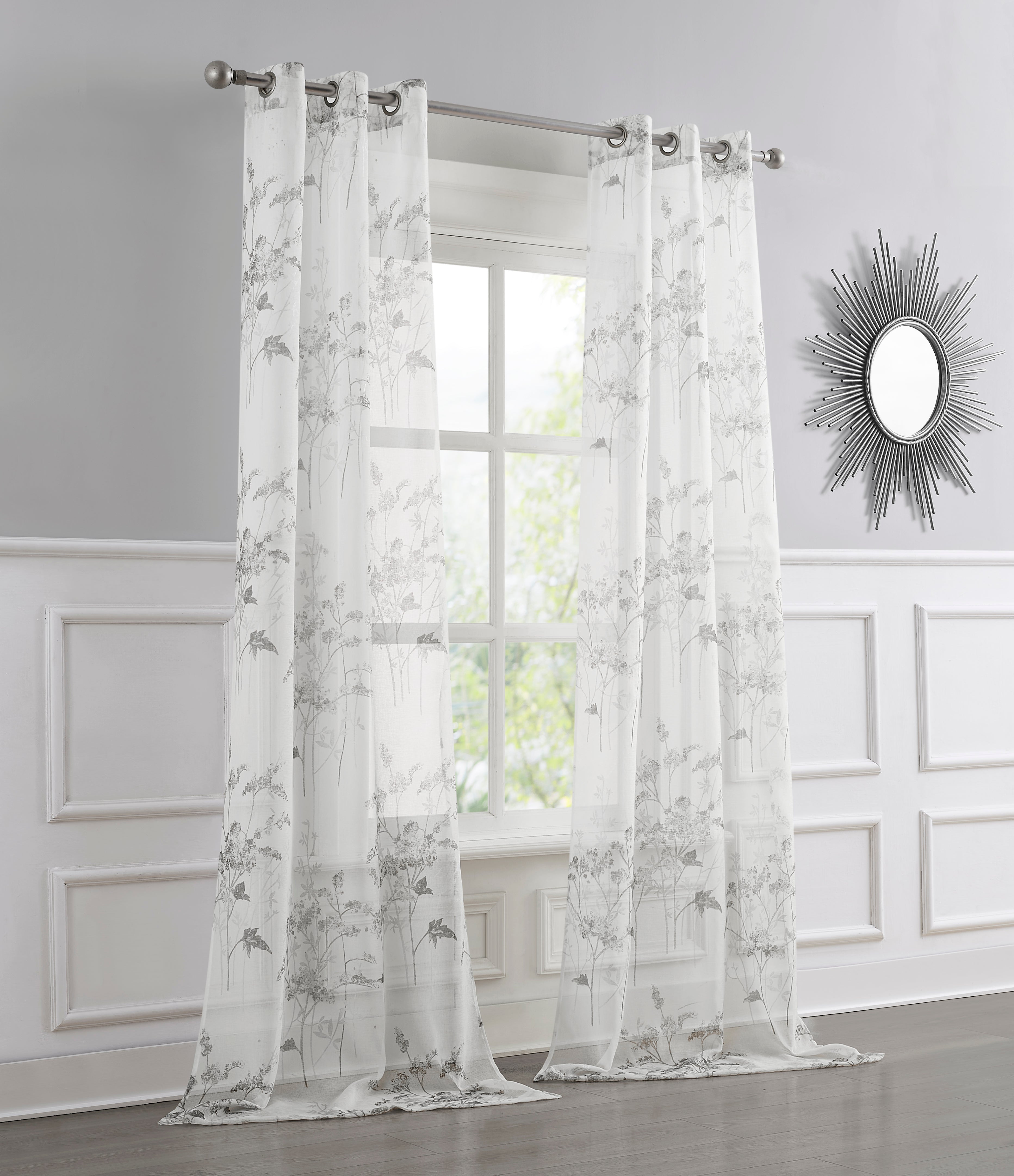 Dainty Home Jessica 2-Pack Linen Textured Metallic Light Filtering Grommet Curtain Panel Pair