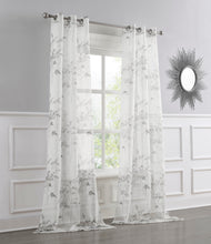 Load image into Gallery viewer, Dainty Home Jessica 2-Pack Linen Textured Metallic Light Filtering Grommet Curtain Panel Pair
