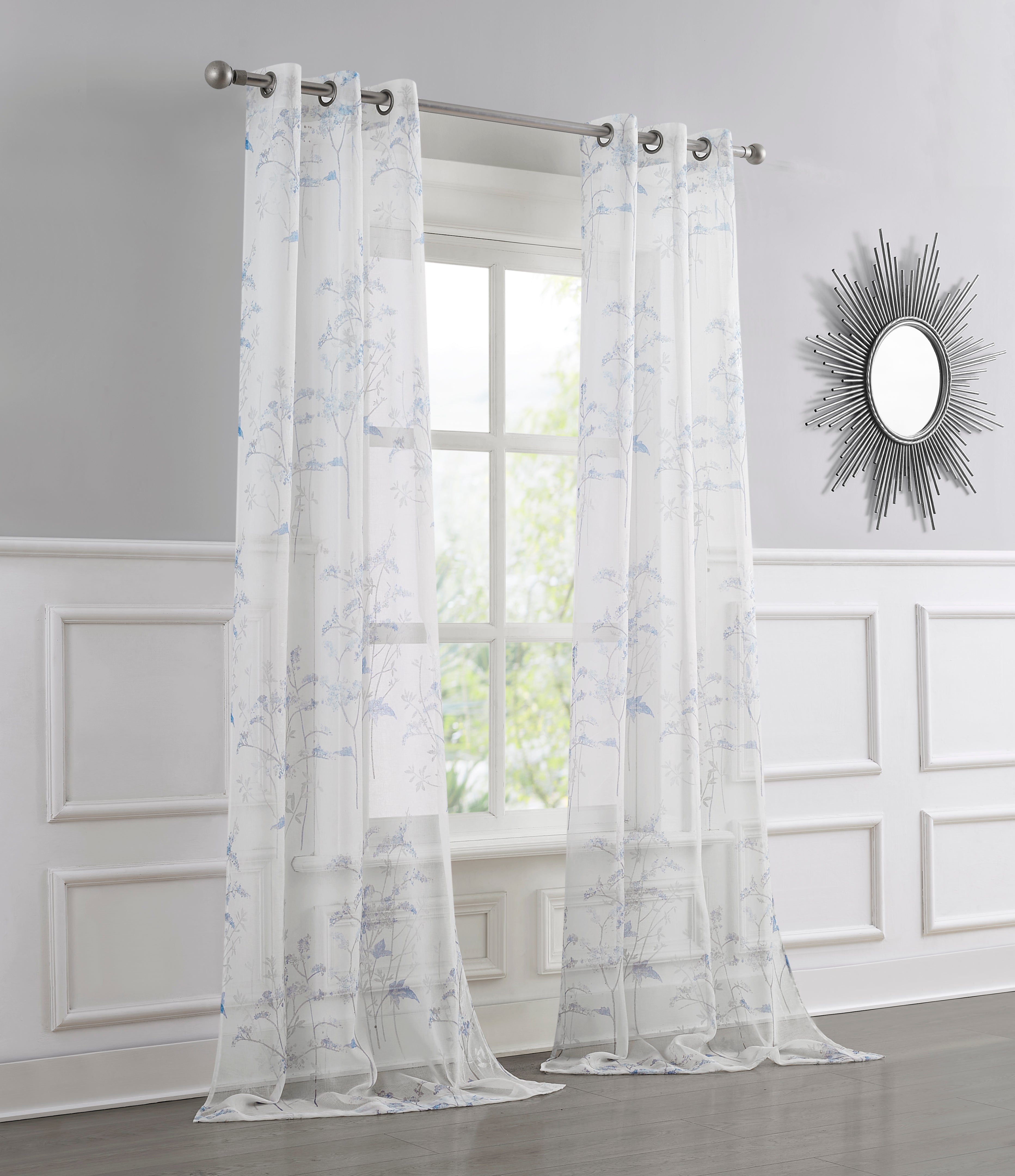 Dainty Home Jessica 2-Pack Linen Textured Metallic Light Filtering Grommet Curtain Panel Pair