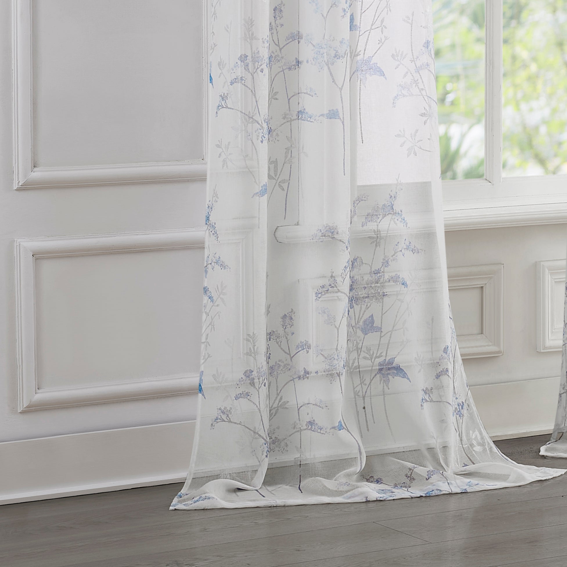 Dainty Home Jessica 2-Pack Linen Textured Metallic Light Filtering Grommet Curtain Panel Pair