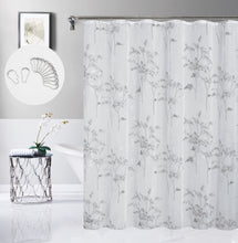 Load image into Gallery viewer, Dainty Home Jessica Linen Textured Metallic Fabric Shower Curtain with 12 Matching Hooks 70" x 72"
