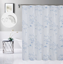 Load image into Gallery viewer, Dainty Home Jessica Linen Textured Metallic Fabric Shower Curtain with 12 Matching Hooks 70" x 72"
