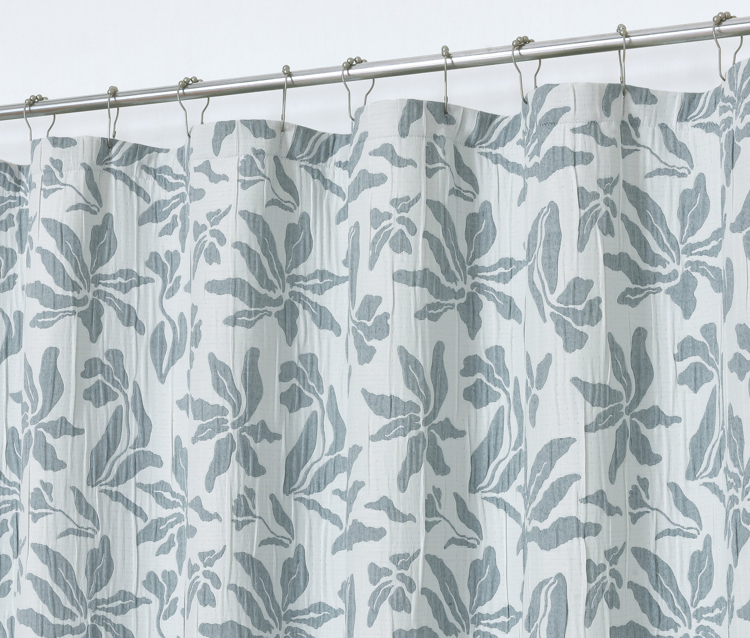 Dainty Home Julianna Floral Jacquard Textured Soft Polyester Fabric Shower Curtain, 72" x 72"