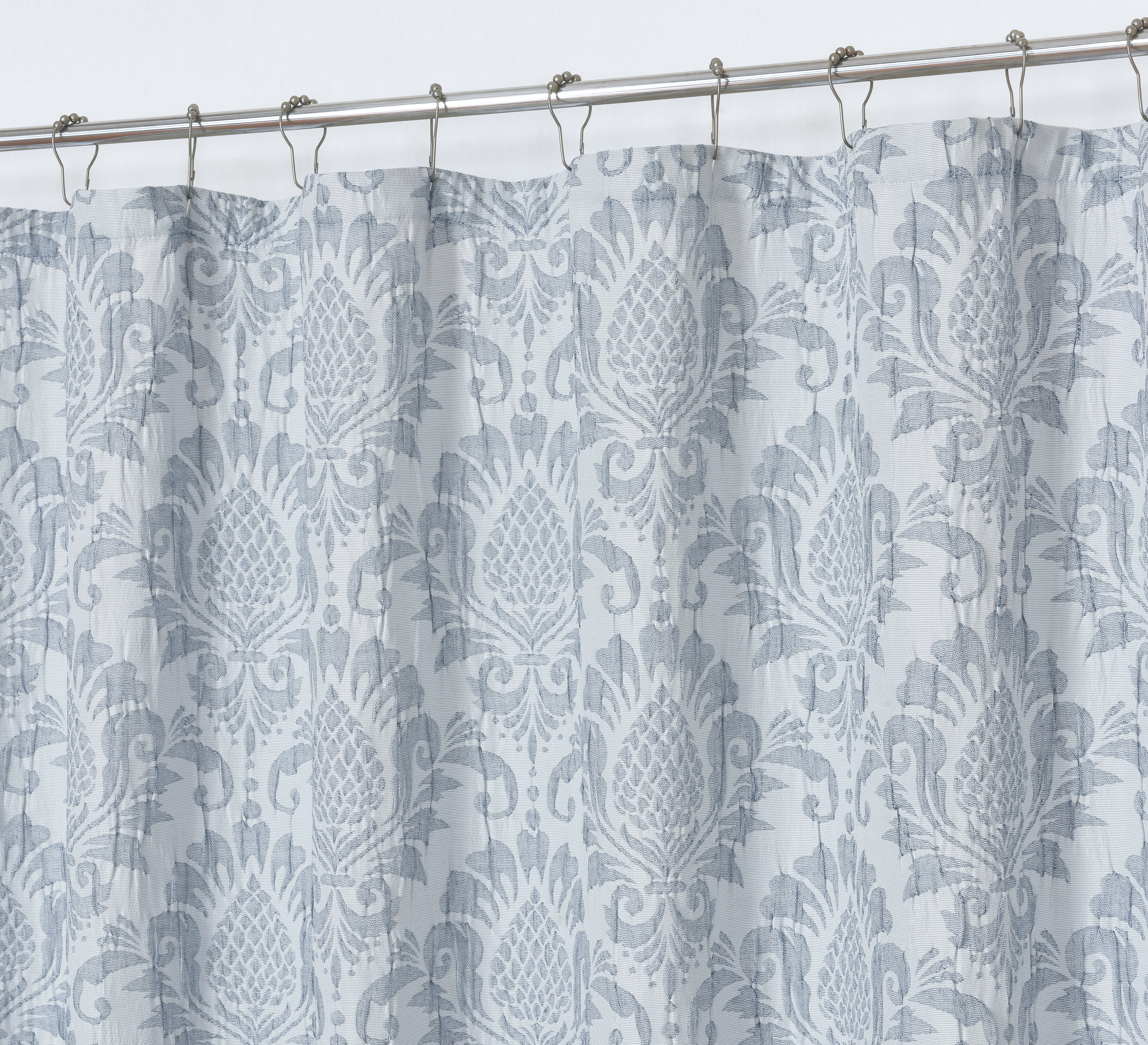 Dainty Home Vanessa Medallion Jacquard Textured Soft Polyester Fabric Shower Curtain, 72" x 72"