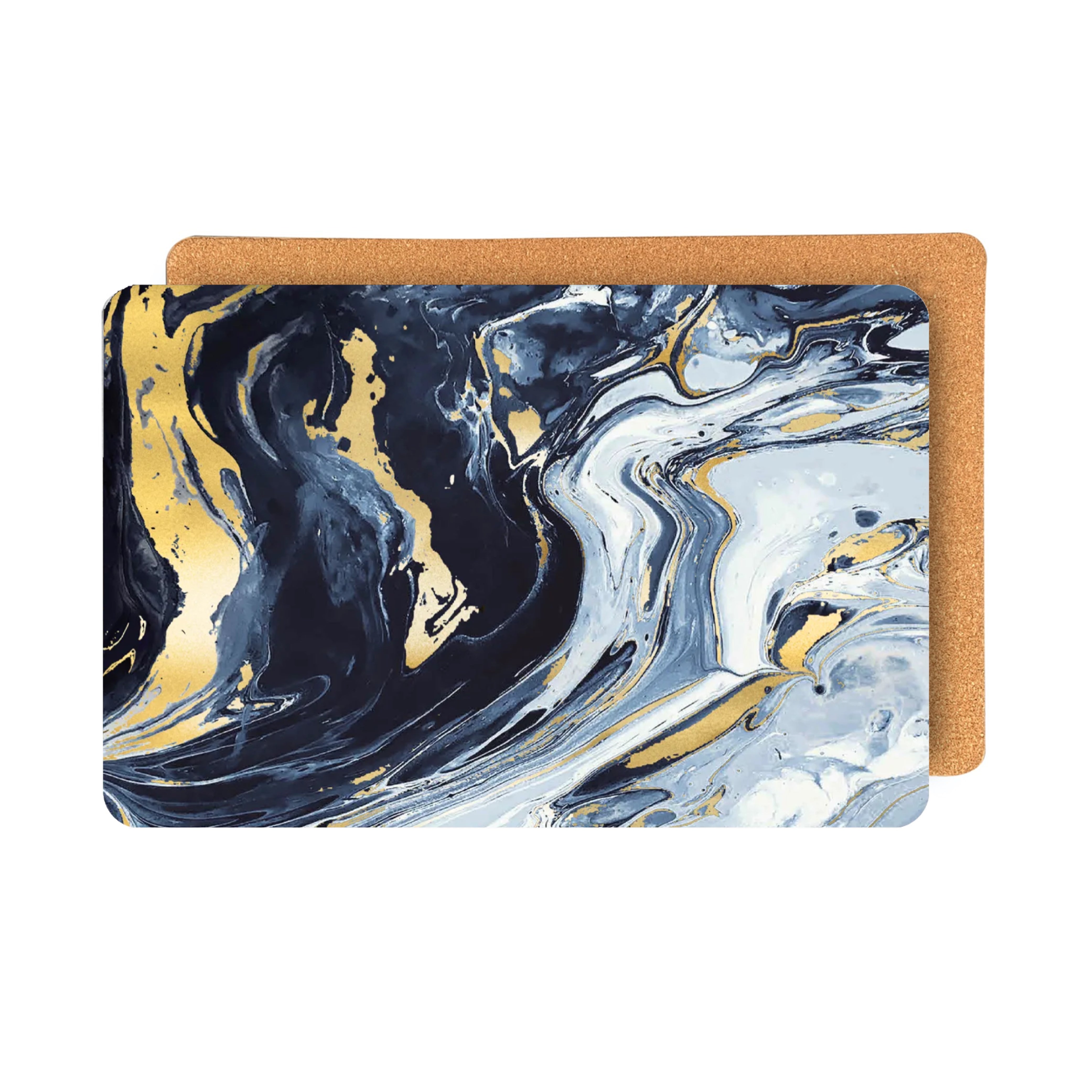 Dainty Home Marble Cork Foil Printed Marble Granite Designed Thick Cork Textured 12" x 18" Rectangular Placemats