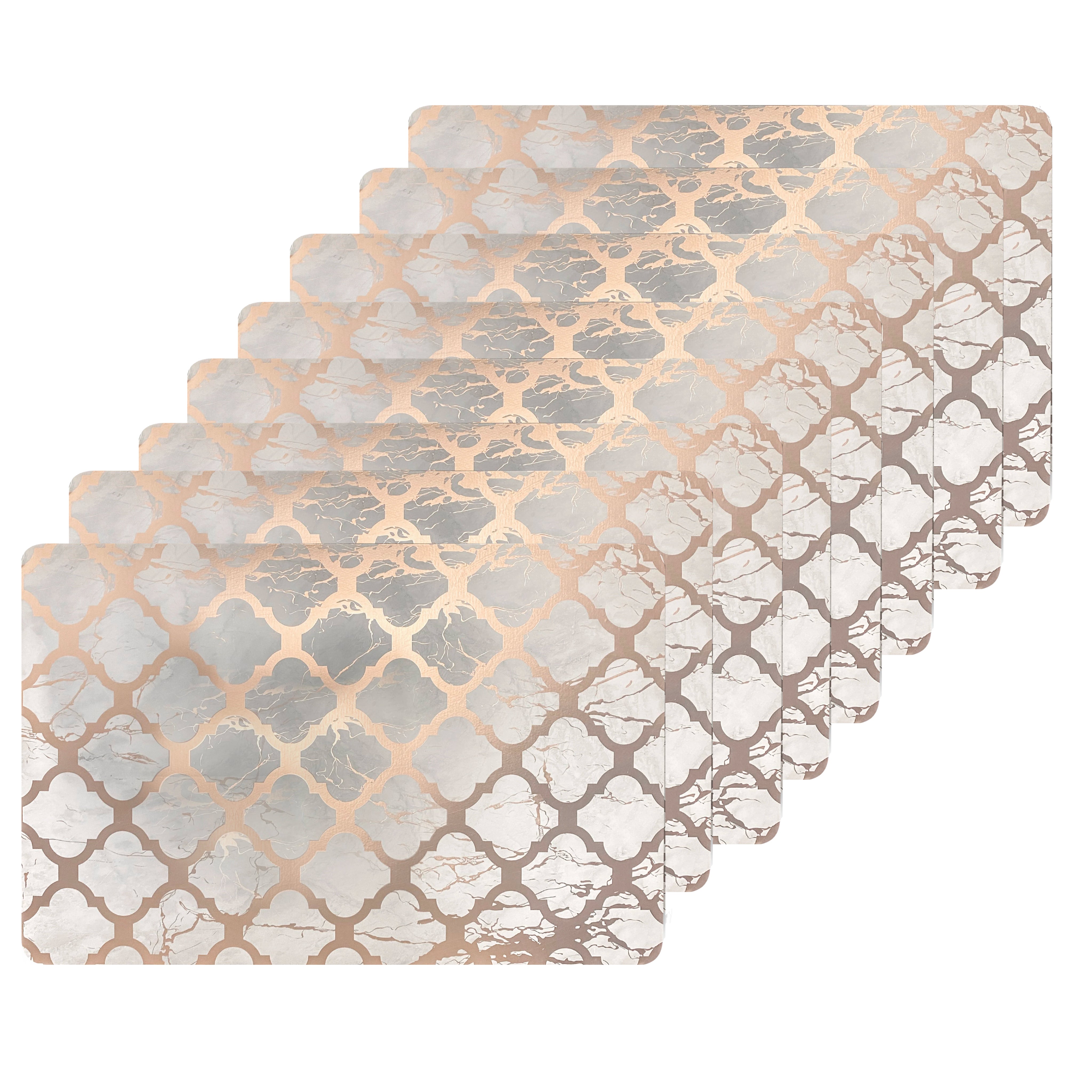Dainty Home Marble Cork Foil Printed Marble Granite Designed Thick Cork Textured 12" x 18" Rectangular Placemats