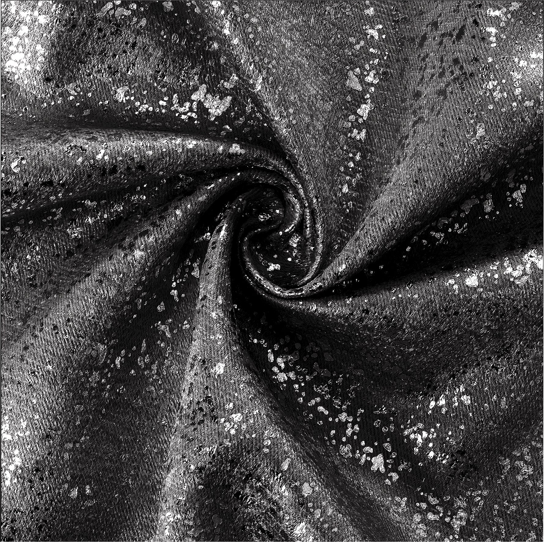 Close-up of black fabric with silver lurex texture