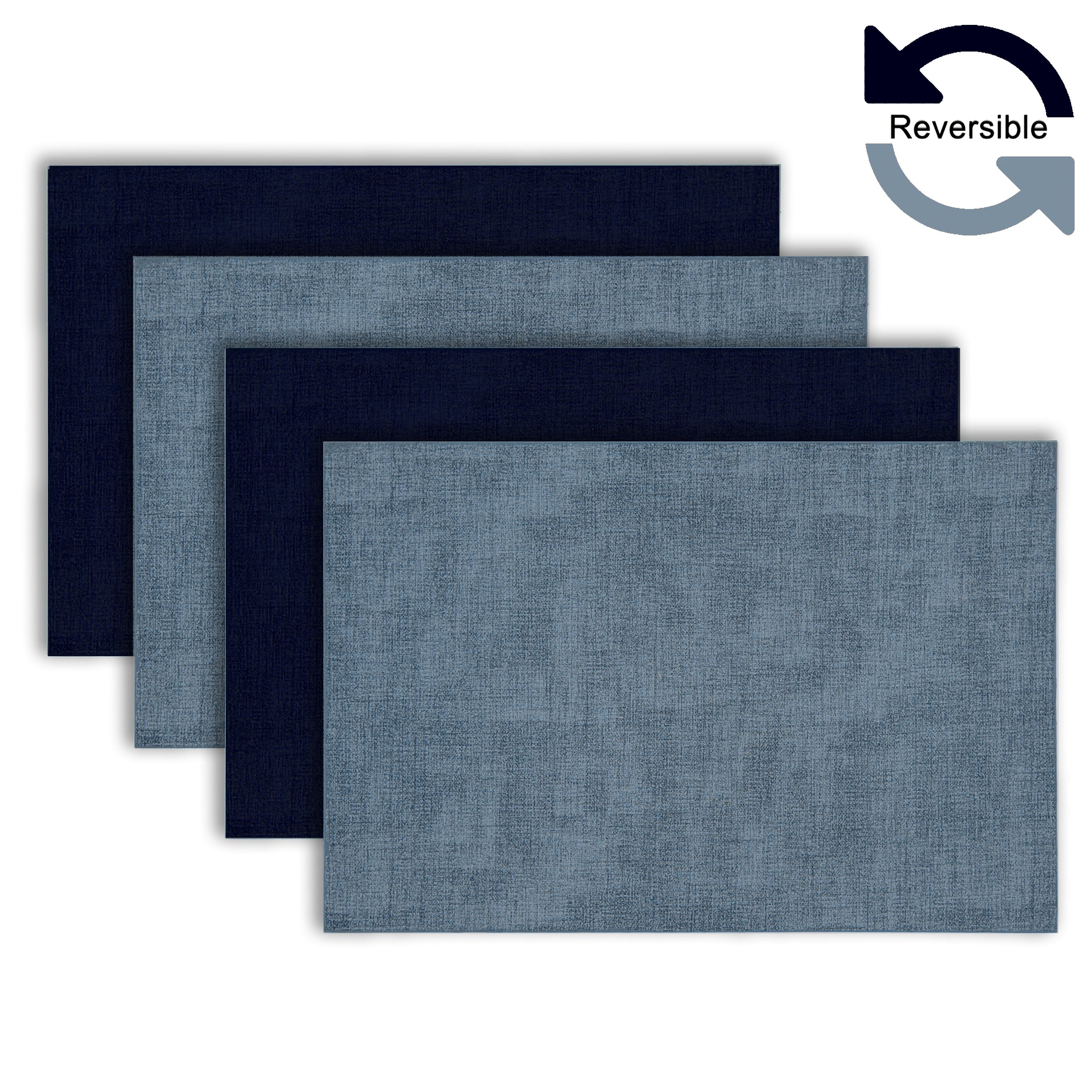 Dainty Home Amalfi Faux Leather Reversible 2 Pattern 12" x 18" Rectangular Placemat Set