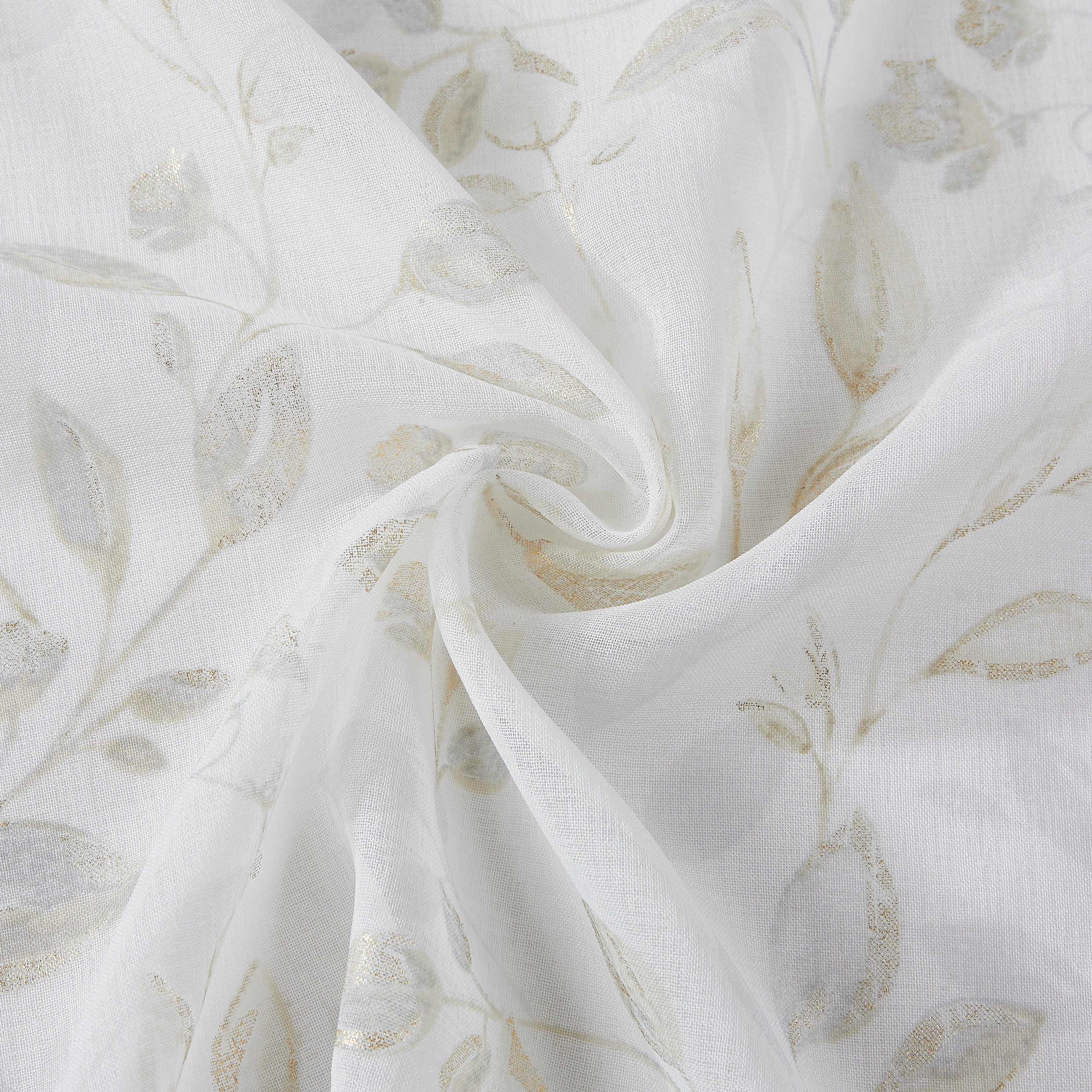 Dainty Home Cecily Linen Textured Metallic Light Filtering Grommet Curtain Panel Pair