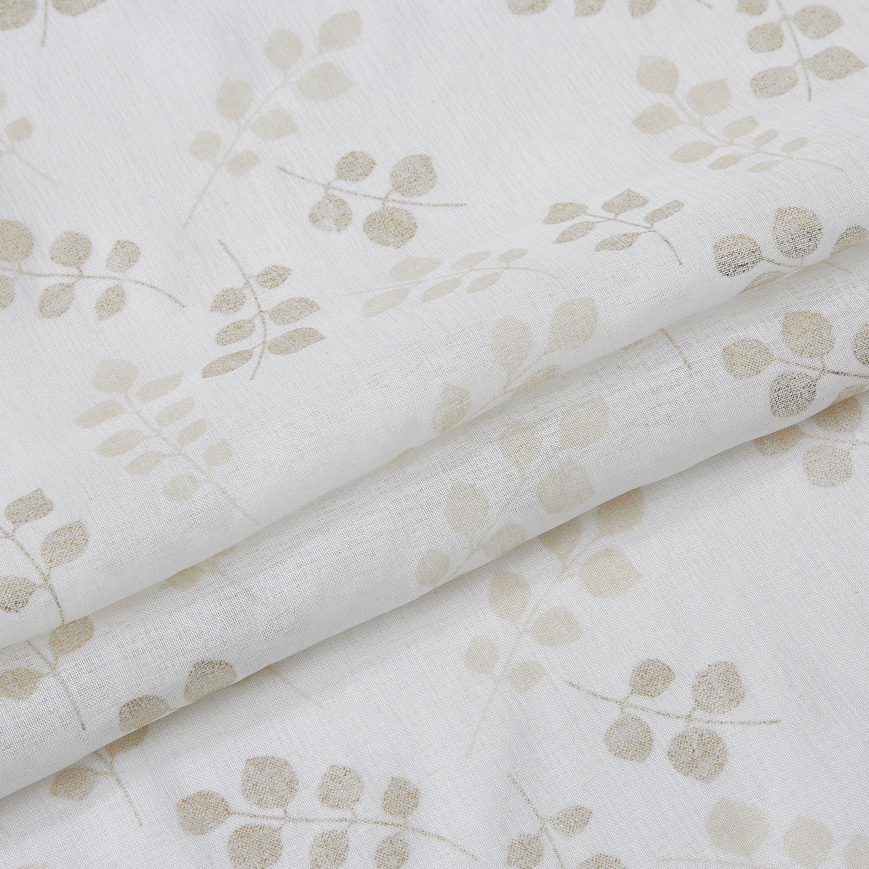Dainty Home Clarissa Linen Textured Metallic Fabric Shower Curtain with 12 Matching Hooks 70" x 72"