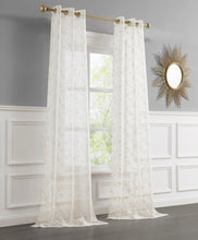 Load image into Gallery viewer, Dainty Home Clarissa Linen Textured Metallic Light Filtering Grommet Curtain Panel Pair
