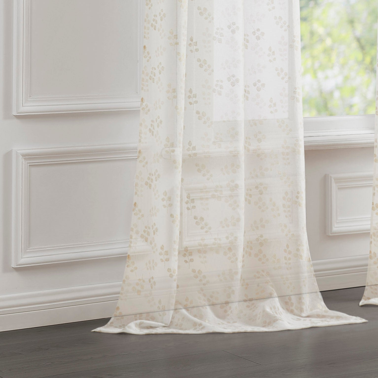 Dainty Home Clarissa Linen Textured Metallic Light Filtering Grommet Curtain Panel Pair