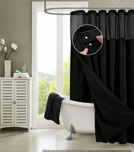 Load image into Gallery viewer, Dainty Home Complete 2 in 1 Waffle Weave Hotel Spa Style Fabric Shower Curtain Snap On/Off Waterproof Detachable Liner Set

