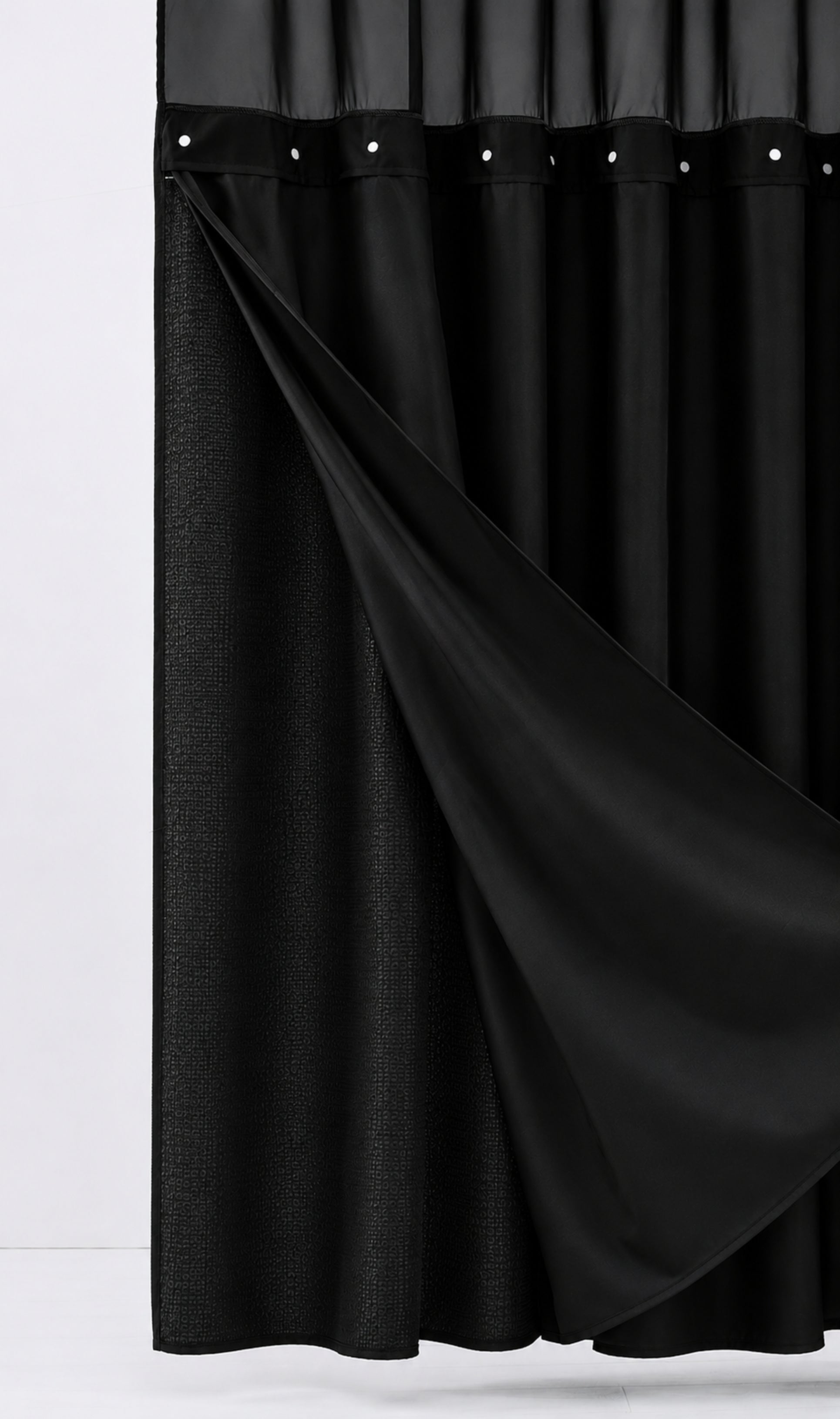 Dainty Home Complete 2 in 1 Waffle Weave Hotel Spa Style Fabric Shower Curtain Snap On/Off Waterproof Detachable Liner Set