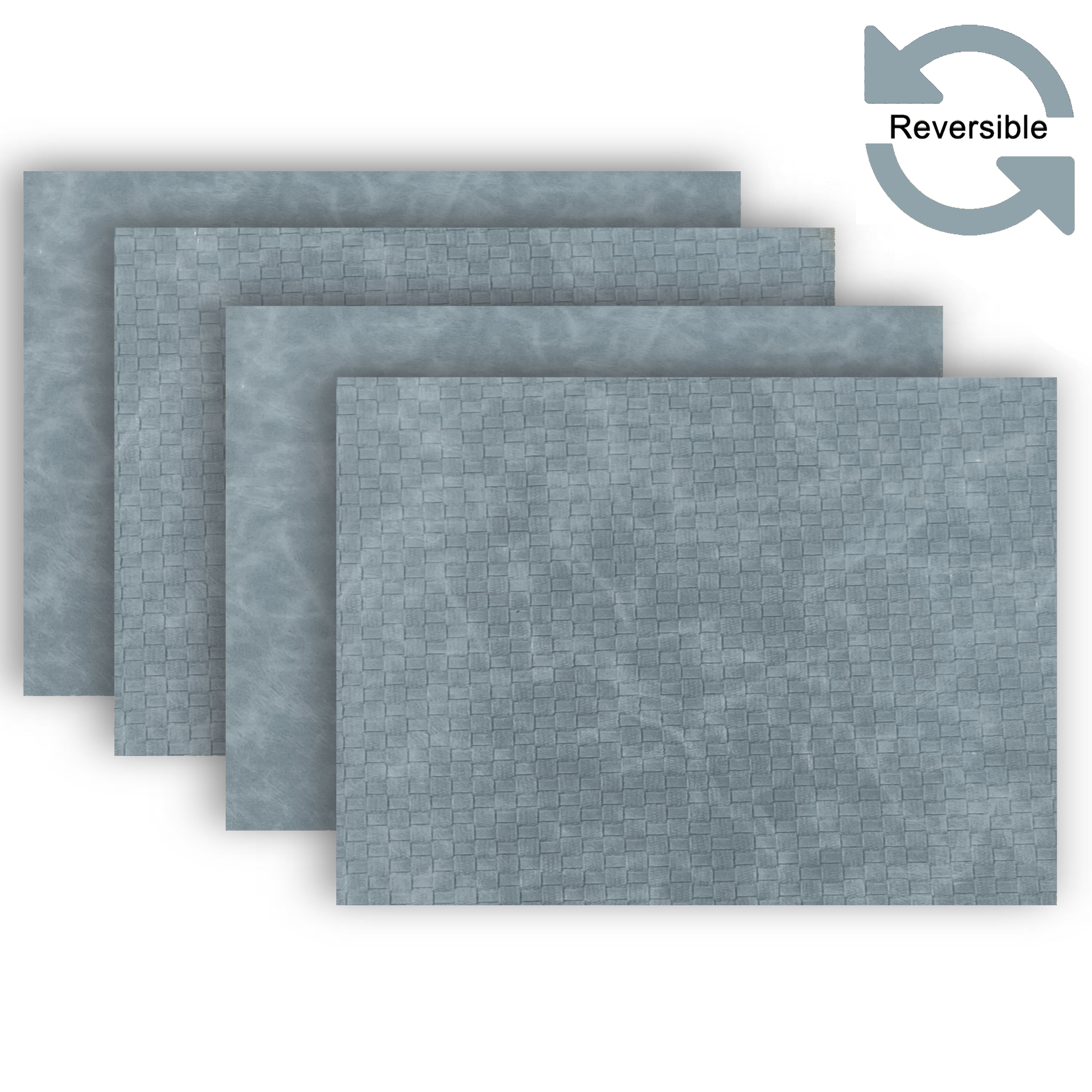 Dainty Home Sorento Faux Leather Reversible 2 Pattern 12" x 18" Rectangular Placemat Set Of 4