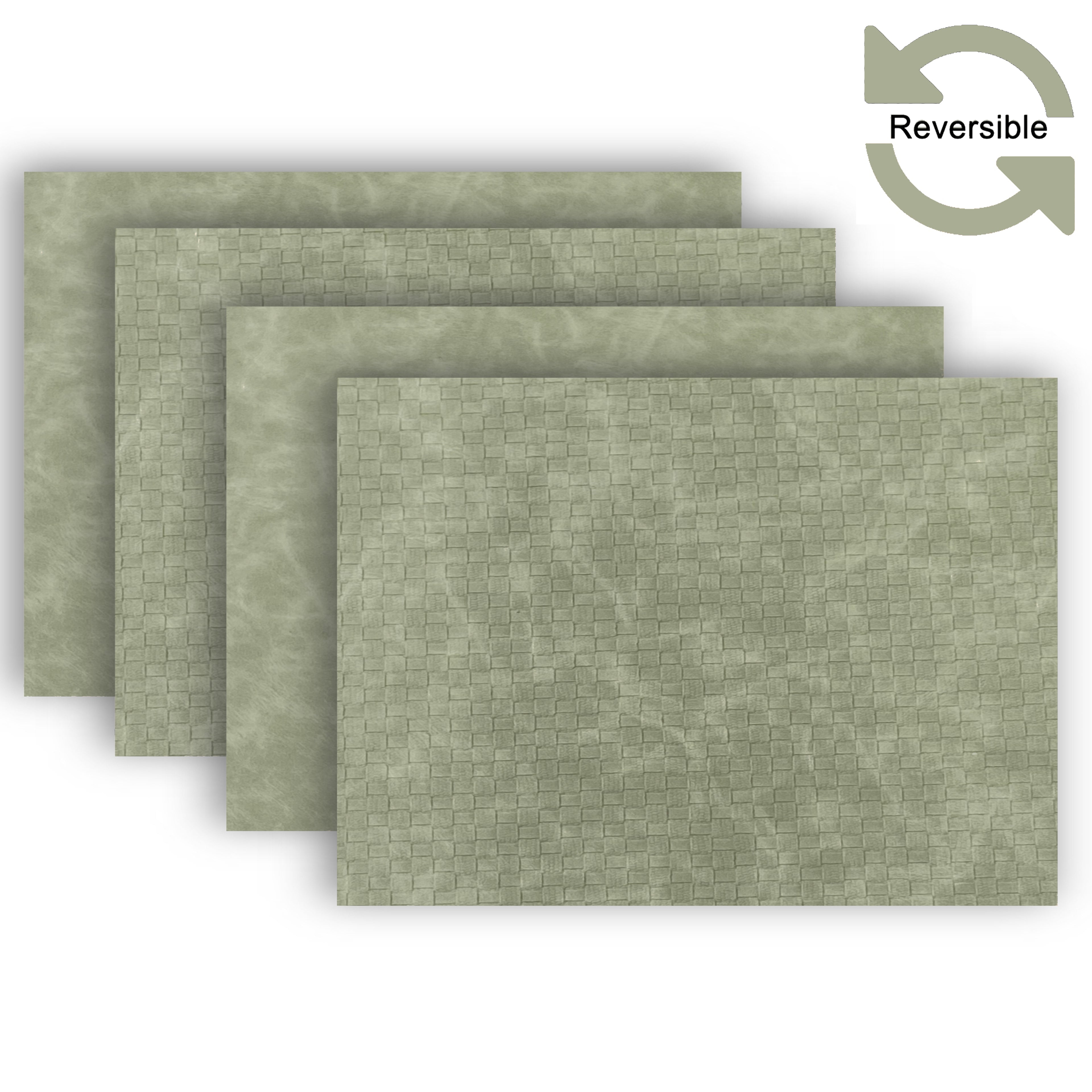 Dainty Home Sorento Faux Leather Reversible 2 Pattern 12" x 18" Rectangular Placemat Set Of 4