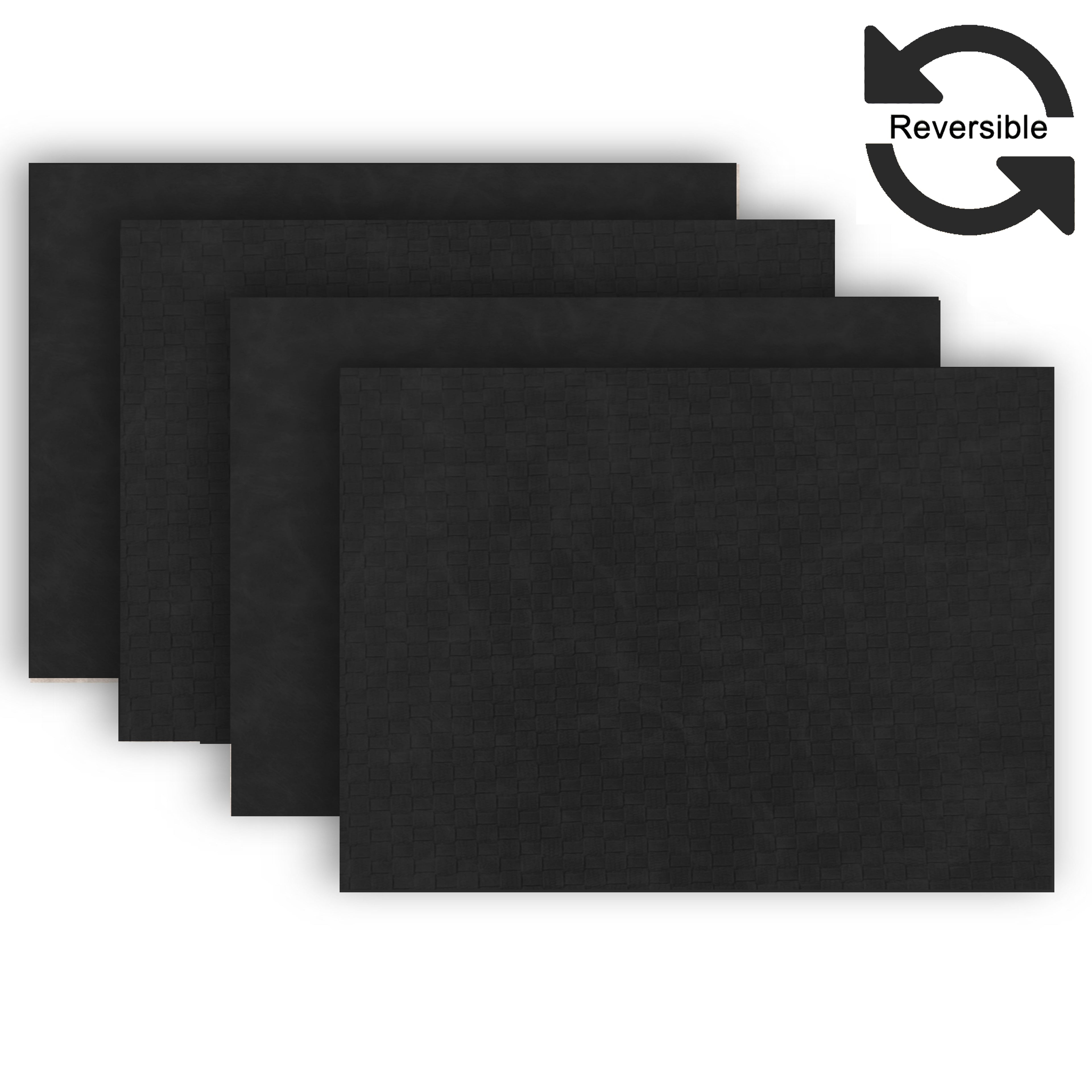 Dainty Home Sorento Faux Leather Reversible 2 Pattern 12" x 18" Rectangular Placemat Set Of 4
