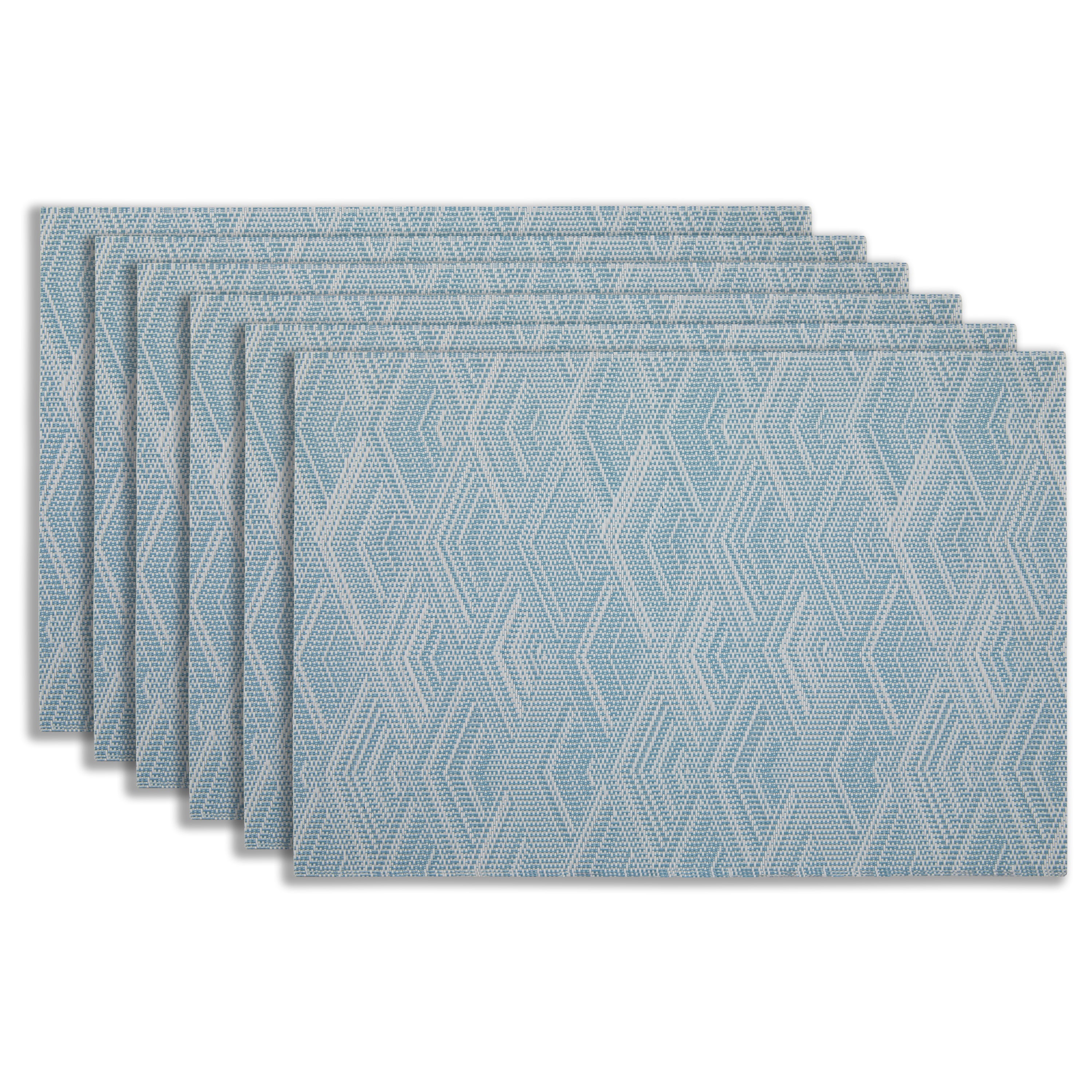 Dainty Home Diamond Woven Textilene Crossweave With Diamond Woven Design Reversible 12" x 18" Rectangular Placemats